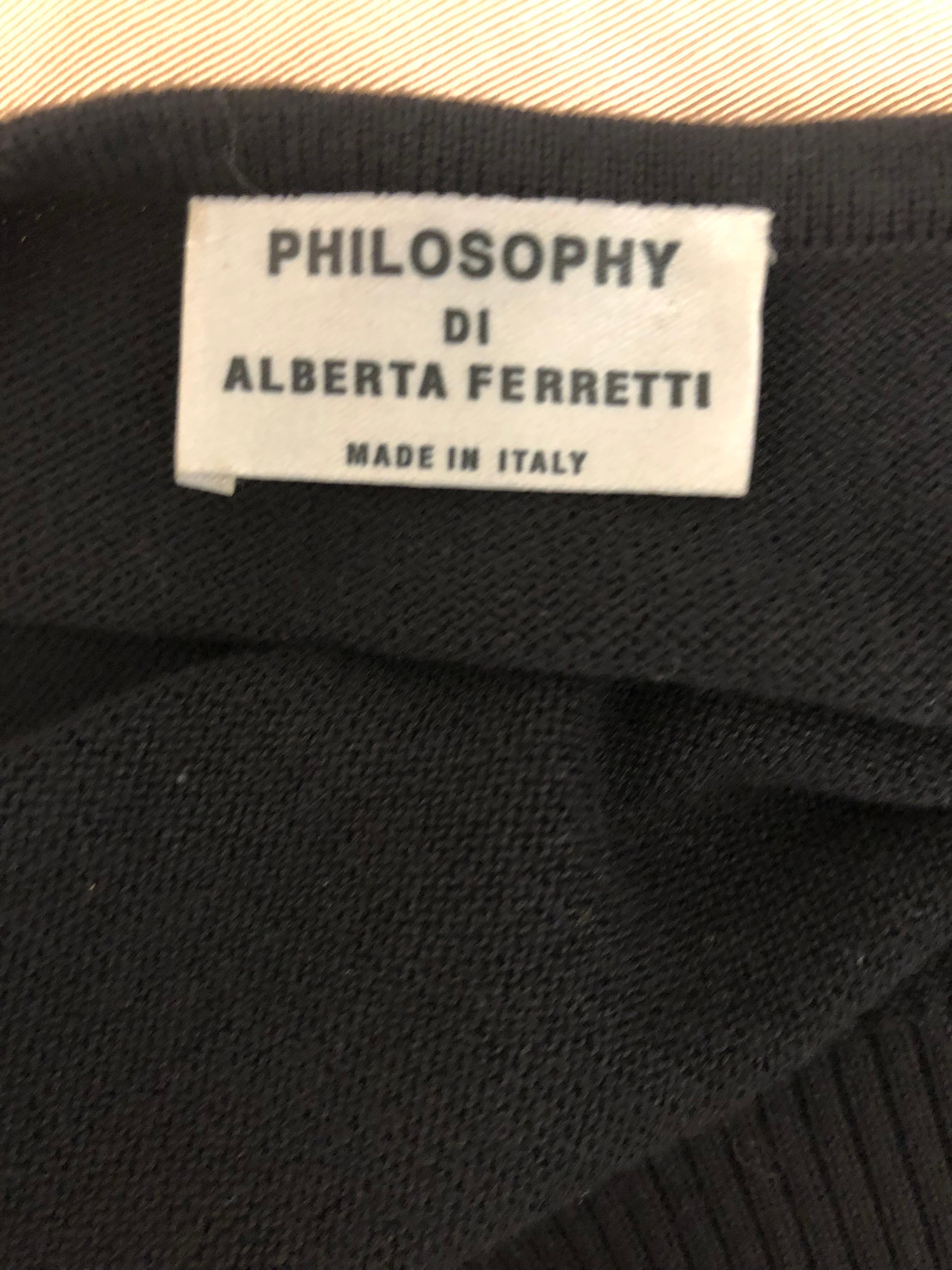 Philosophy Di Alberta Ferretti Cotton / Silk Black Embellished Dress  In Excellent Condition For Sale In Port Hope, ON