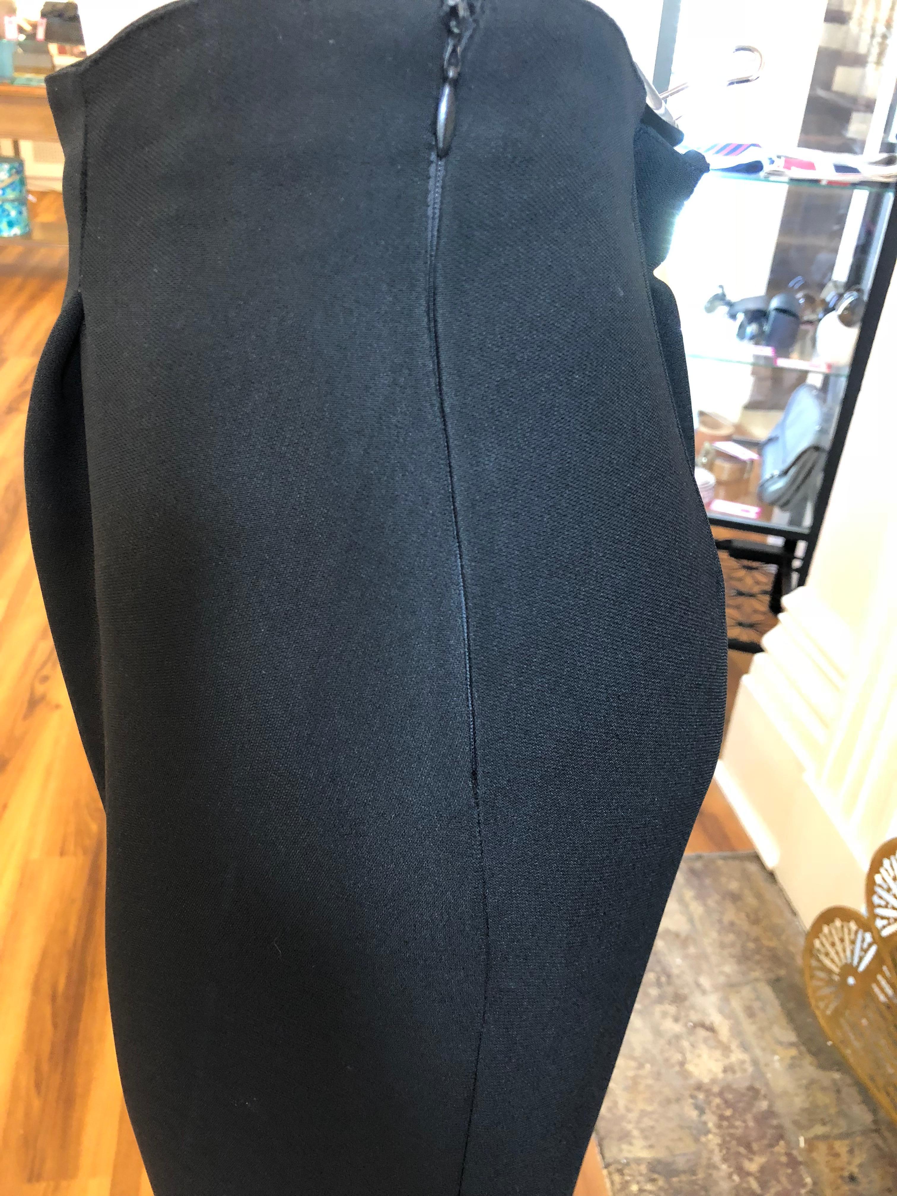 Women's Early 1990s Valentino High Waisted Black Wool Pants (S) For Sale