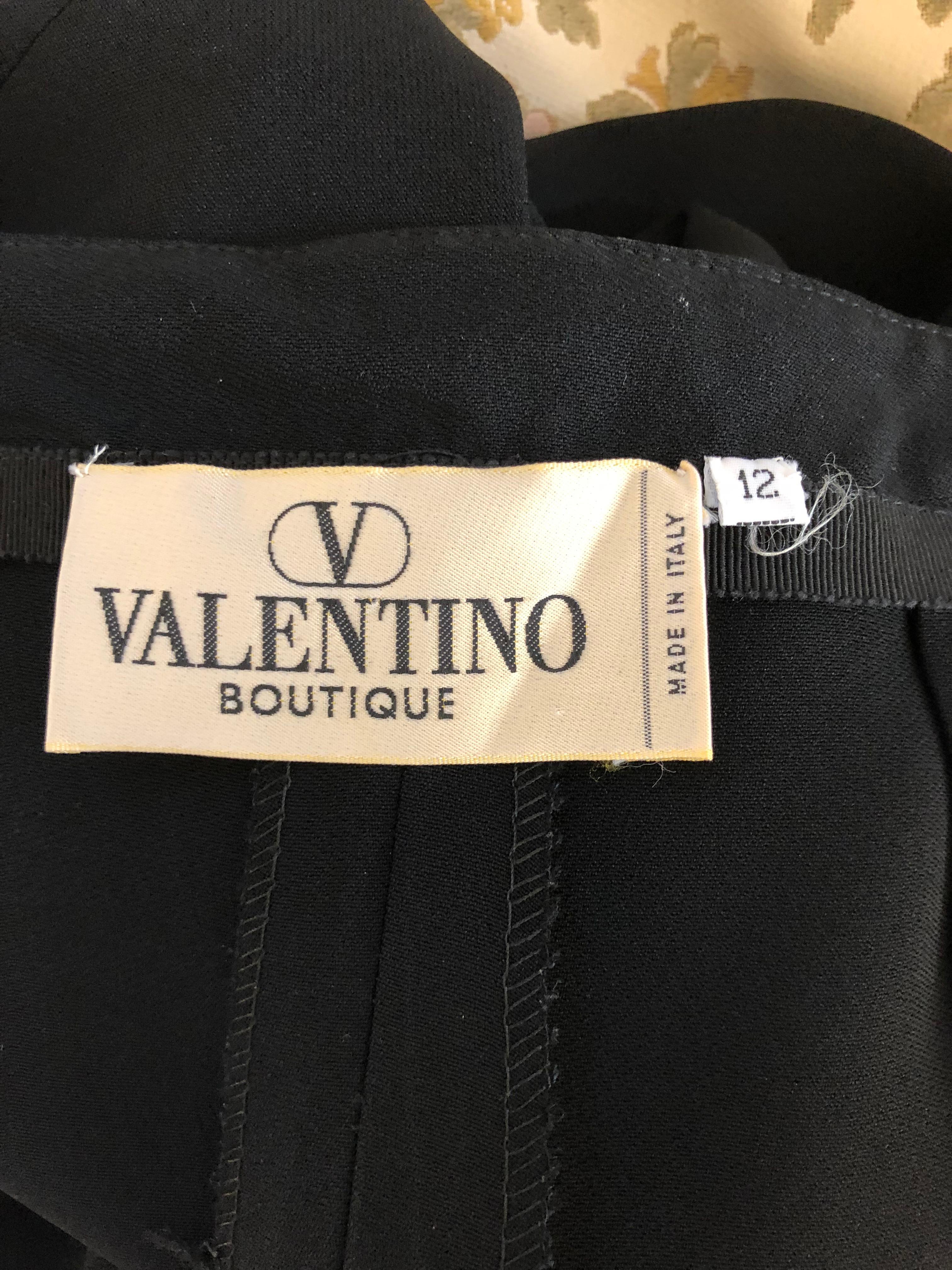 Valentino - Pantalon en laine noire taille haute (S) du début des années 1990 en vente 2