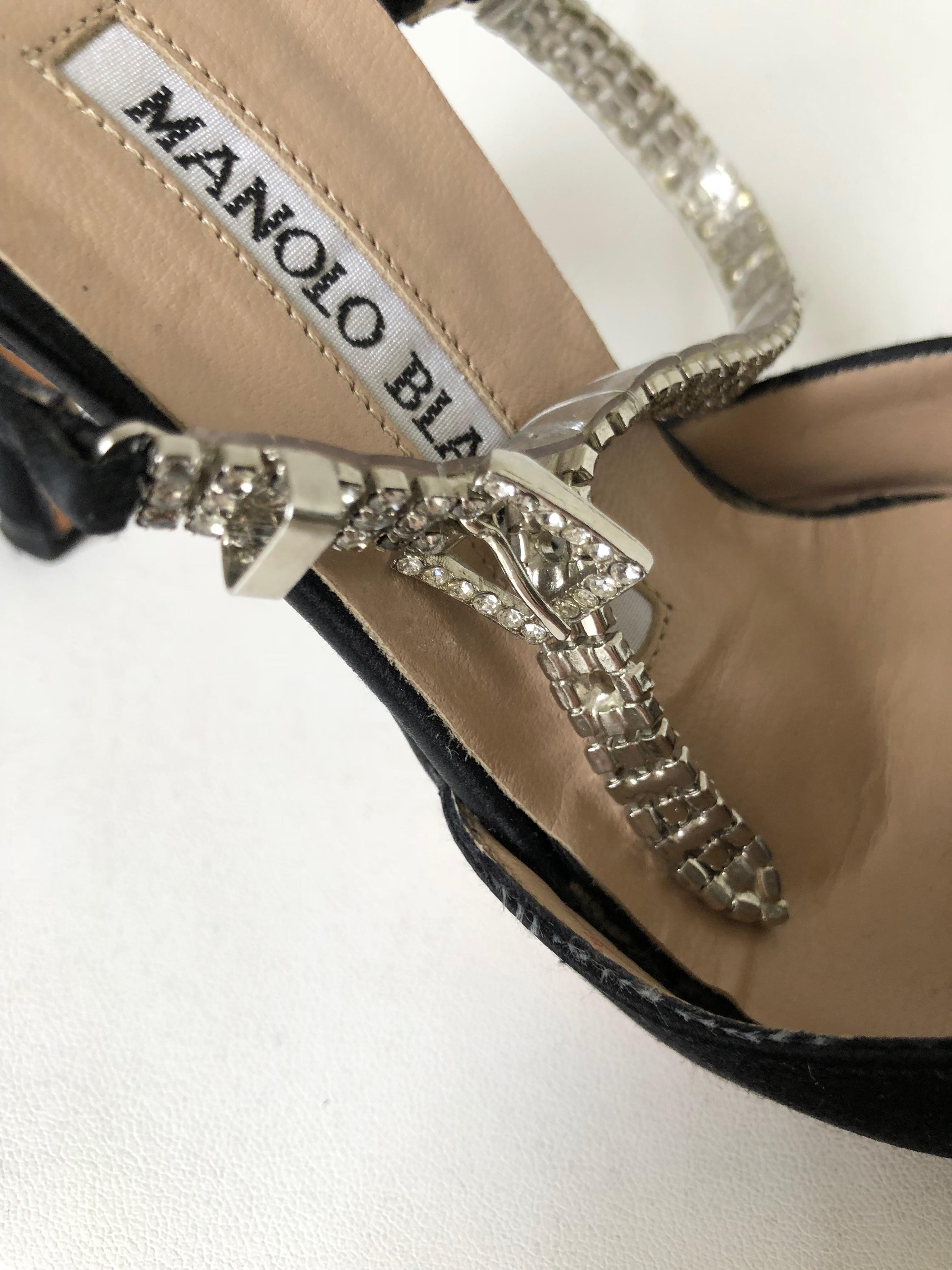 Black Manolo Blahnik Pointed Toe Shoe 36