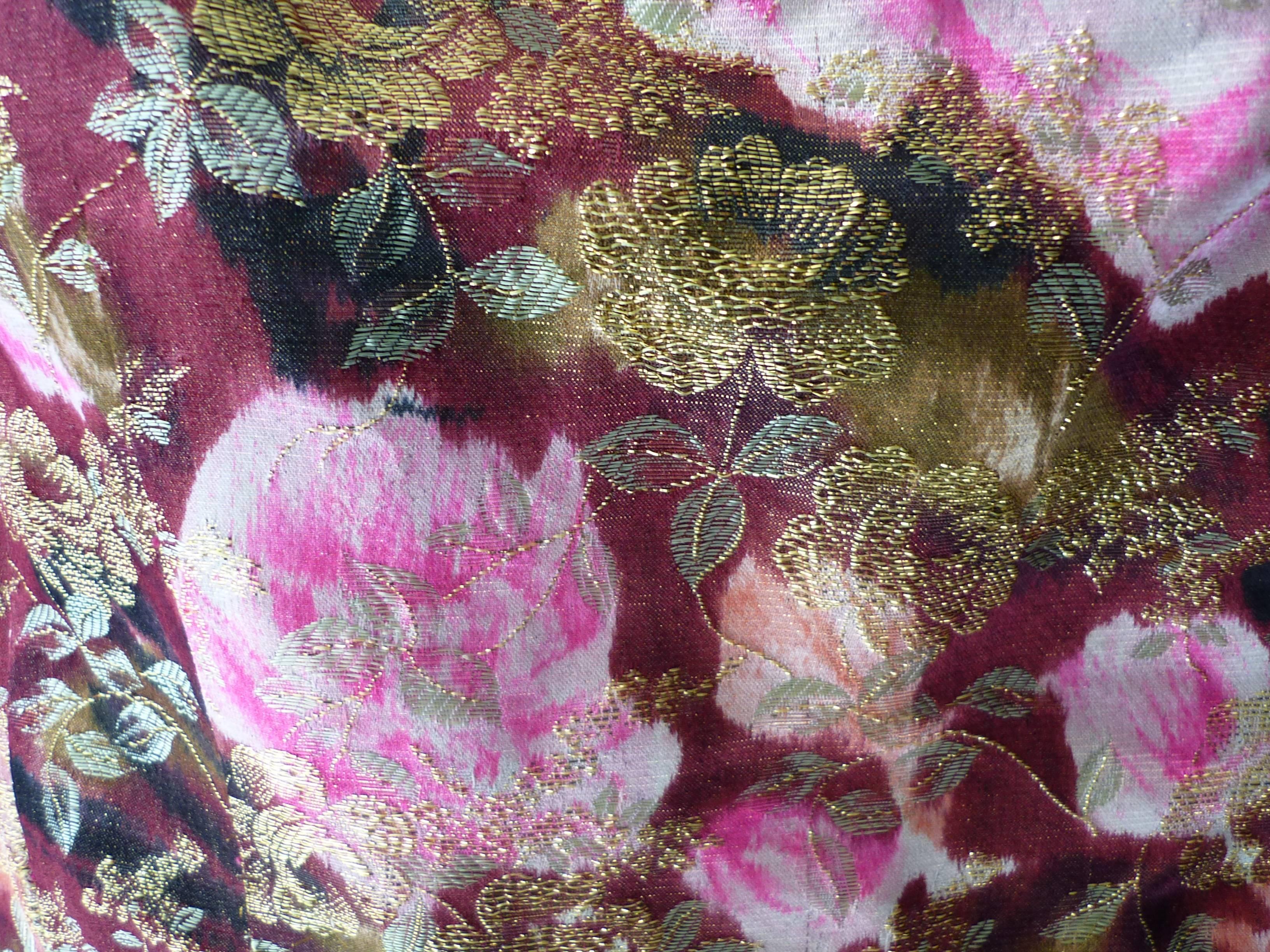 1960s Vera Mont Paris Brocade Floral Dress (44 Fr) In Excellent Condition In Port Hope, ON