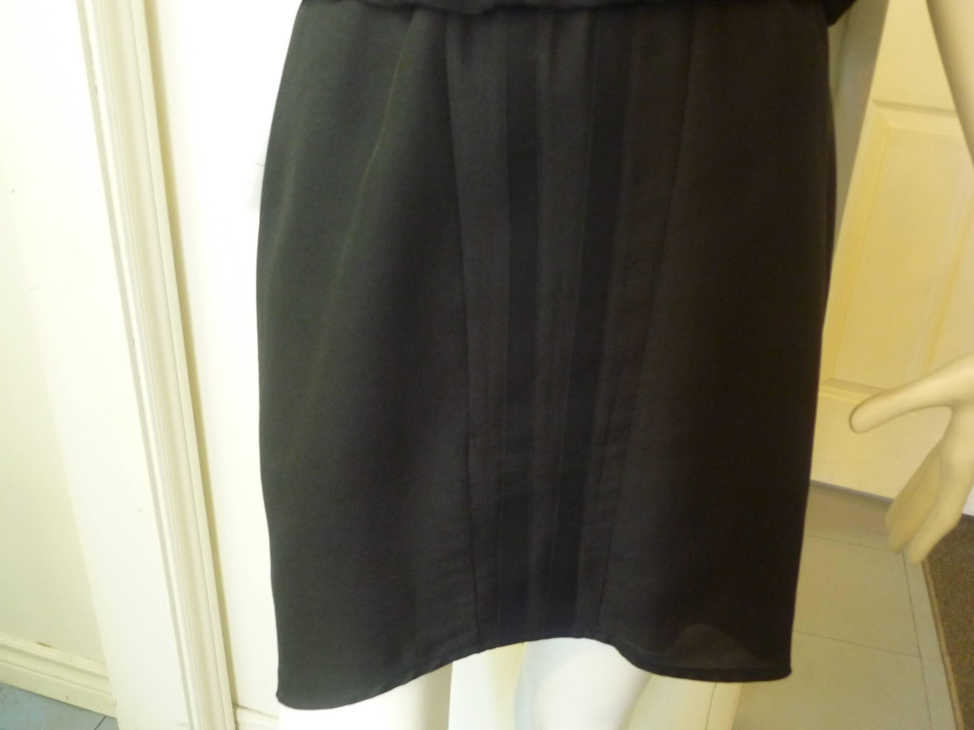 Helmut Lang Black Blouson Dress with Bat Sleeves (8) In Excellent Condition In Port Hope, ON