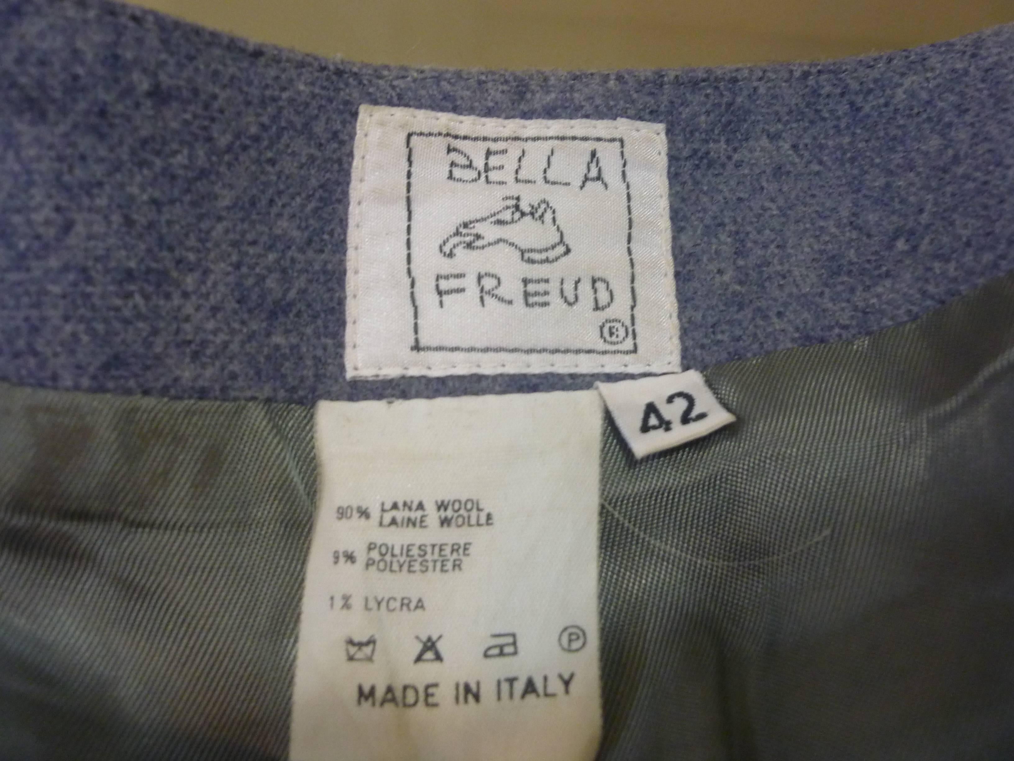 Women's Bella Freud Blue / Grey Wool Skirt  