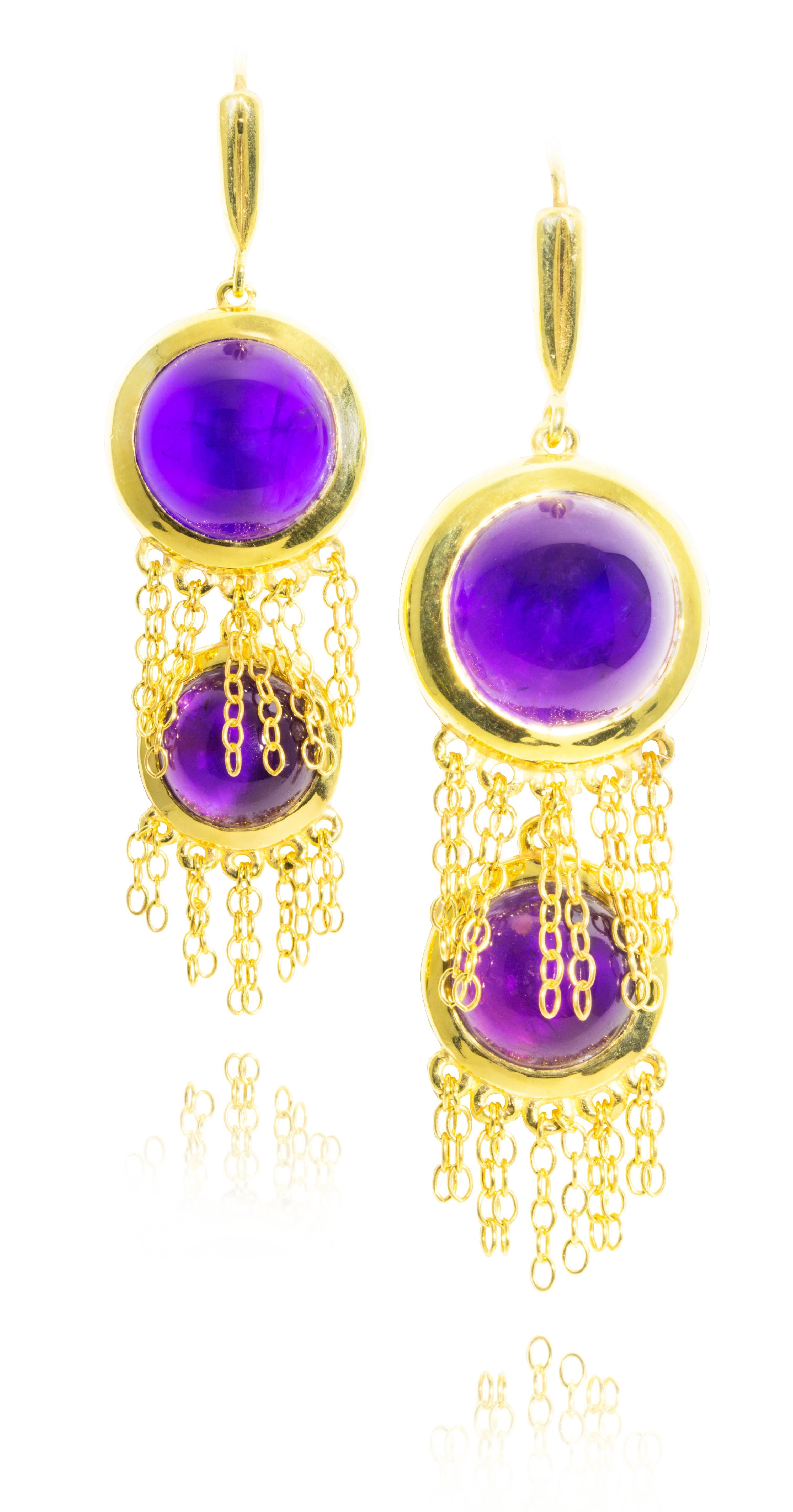 Women's Mateo/Brown new limited edition collection Amethyst Double Muna Earrings  For Sale