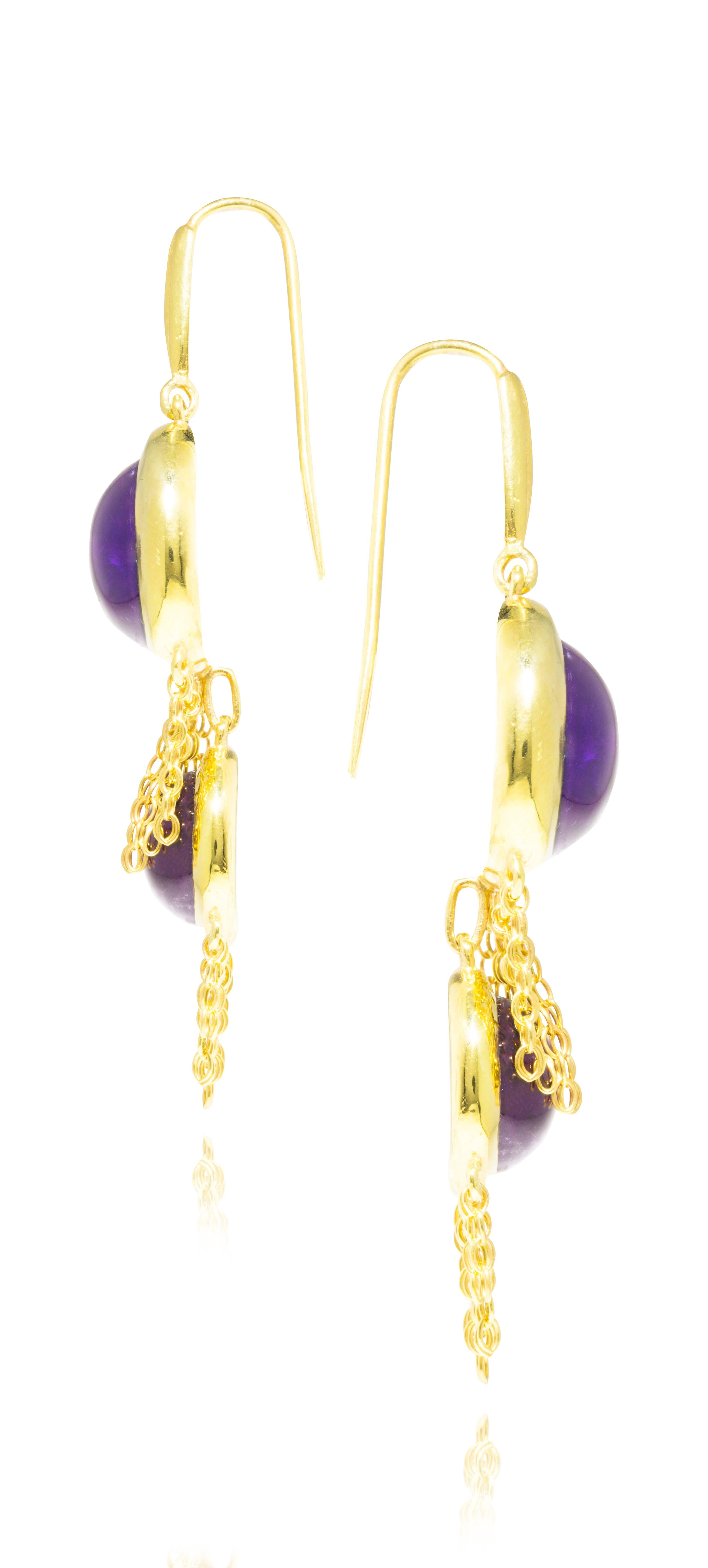 Mateo/Brown new limited edition collection Amethyst Double Muna Earrings  For Sale 1