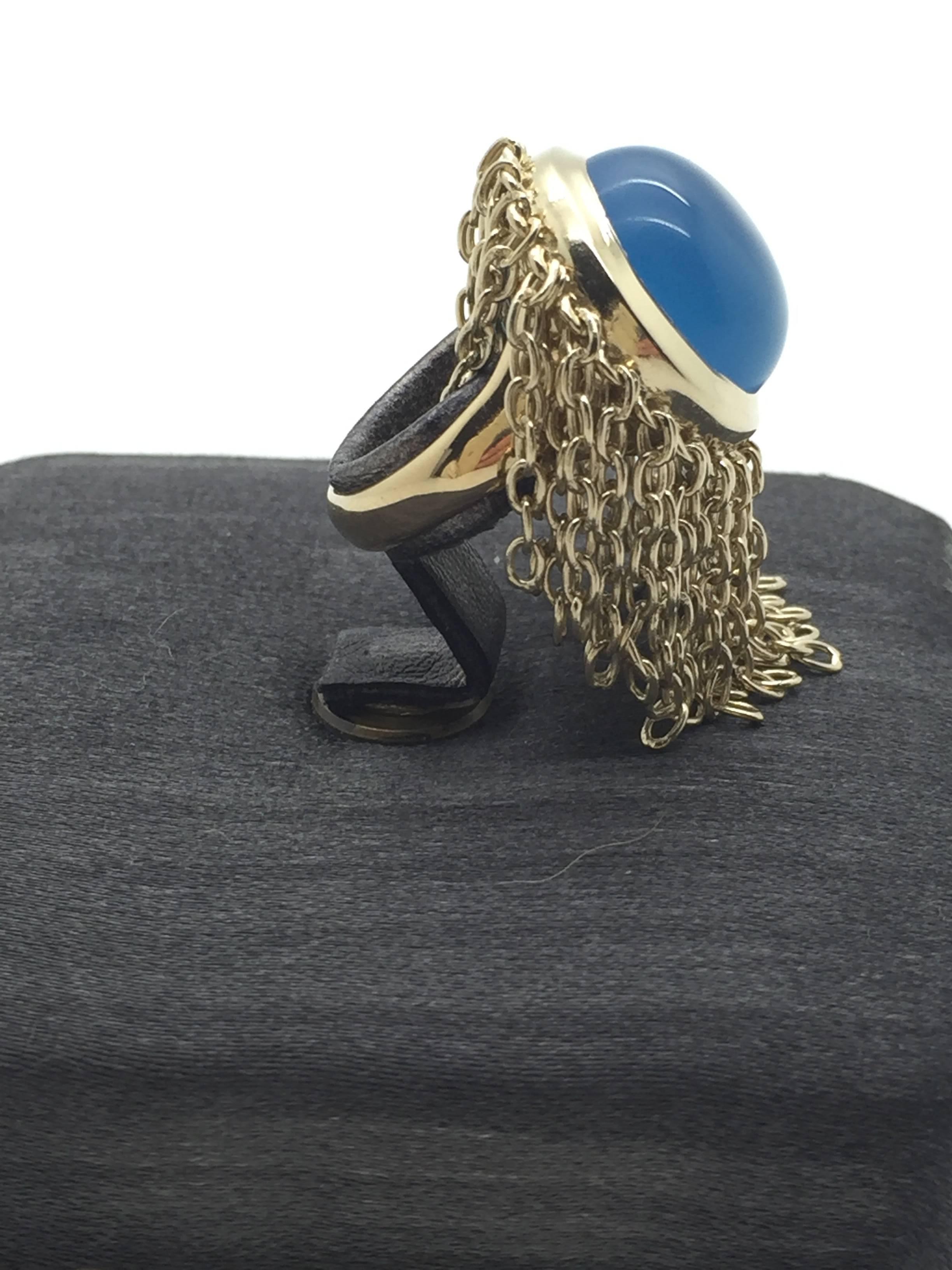 Women's Mateo/Brown Muna Ring Blue Chalcedony For Sale