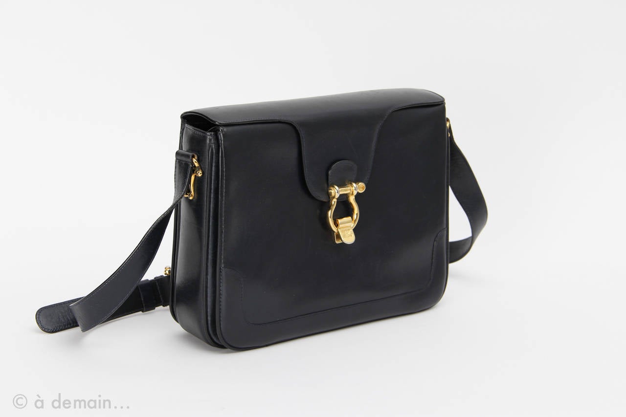 Celine blue Handbag from the 1960s at 1stDibs