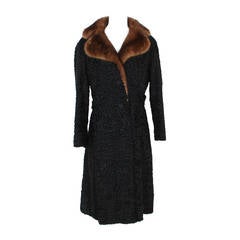 Retro 1960s Kasty Coat made of astrakan and mink