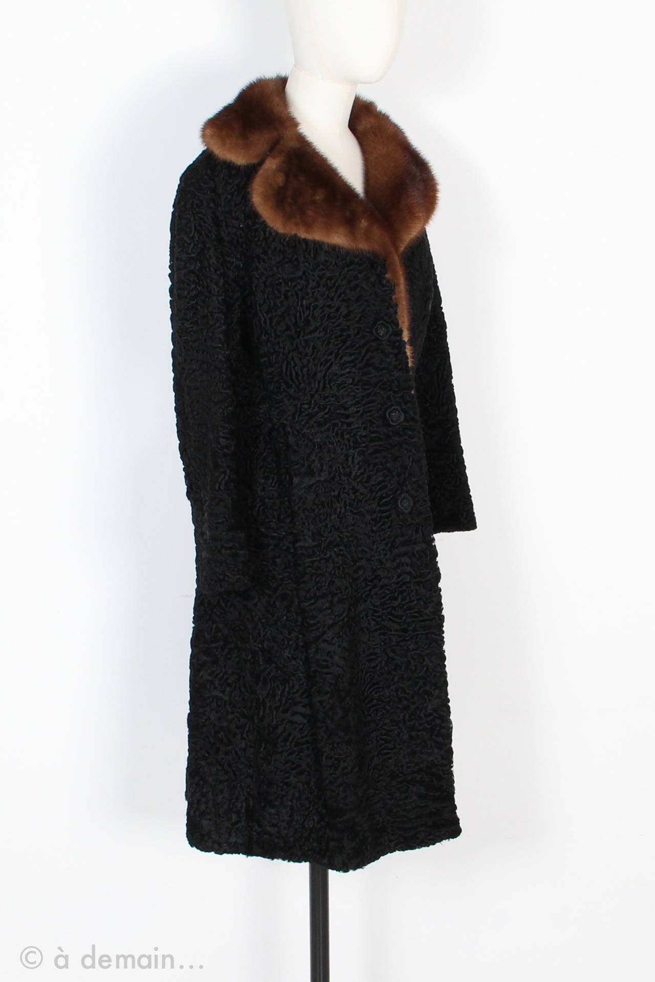 1960s Kasty Coat made of astrakan and mink