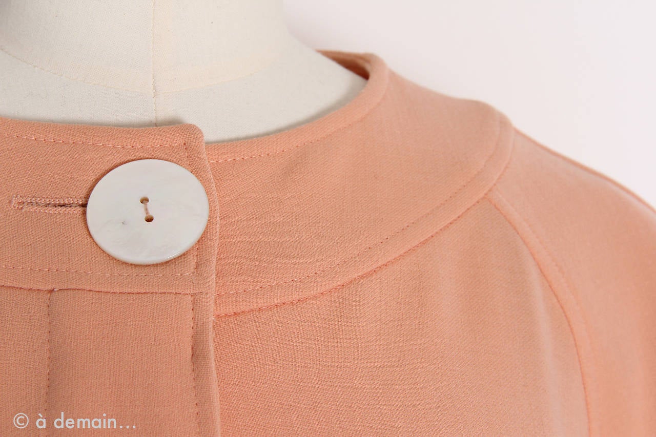 Christian Dior Coordonnés Coral Wool Coat from 1985 to 1990s 3