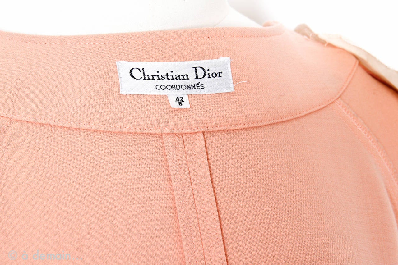 Christian Dior Coordonnés Coral Wool Coat from 1985 to 1990s 6