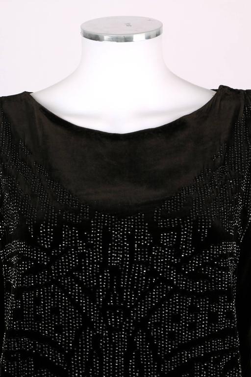 Circa 1922 ADAIR Paris Black Silk Velvet Beaded Evening Flapper Dress ...