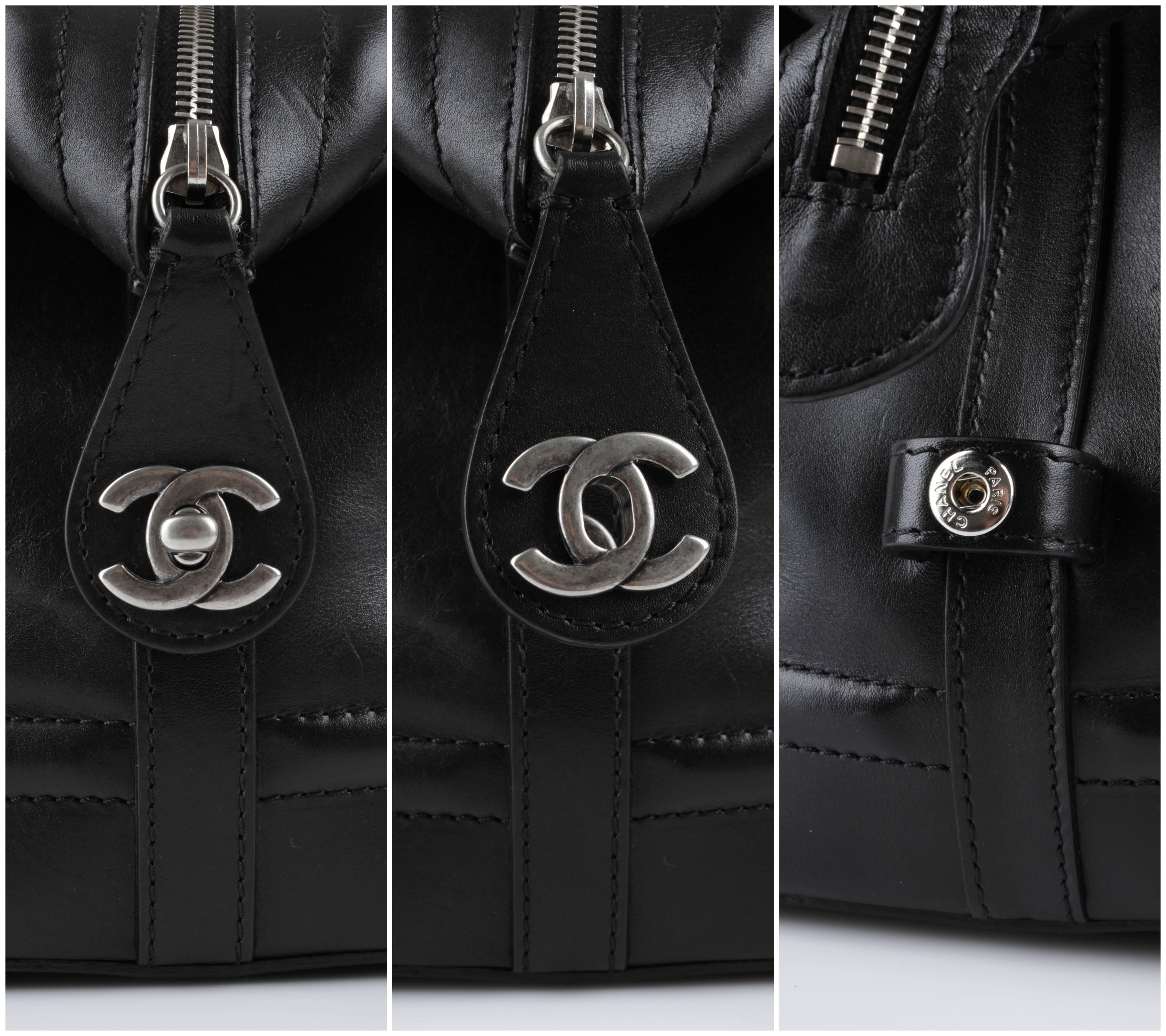 CHANEL Black Calf Leather 