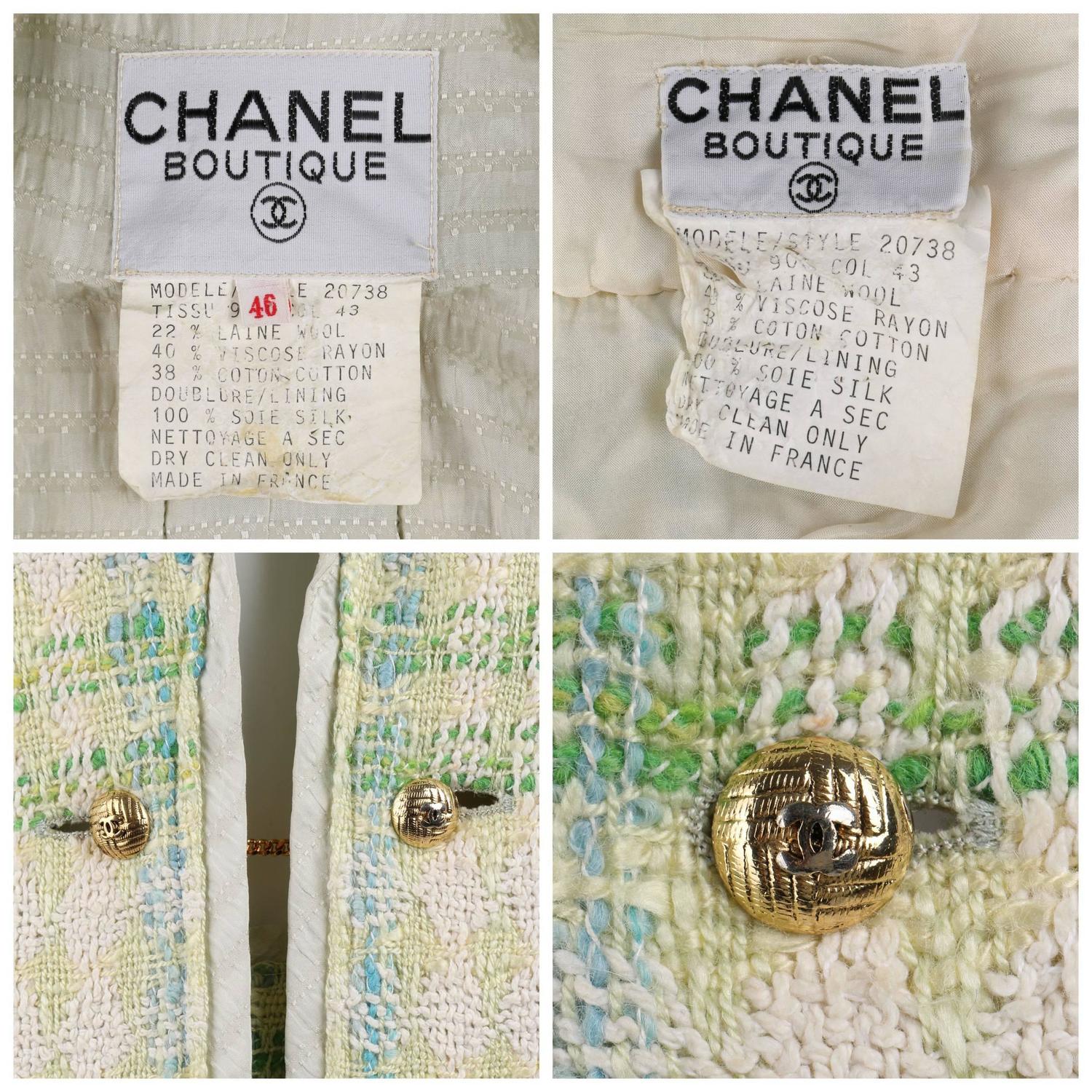 CHANEL Boutique S/S 1984 2 Pc Classic Tweed Blazer Jacket Skirt Suit ...