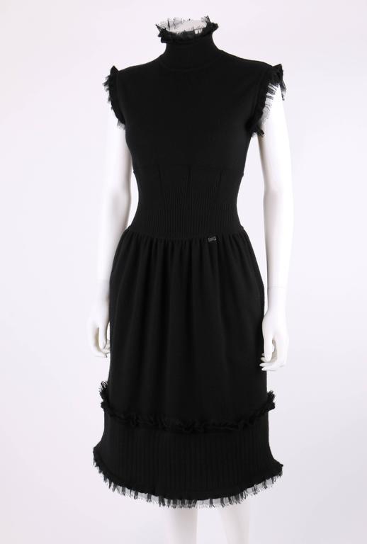 Chanel cashmere black dress 2008