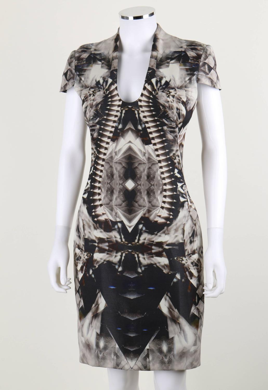 ALEXANDER McQUEEN S/S 2009 Iconic Skeleton Kaleidoscope Print Dress ...