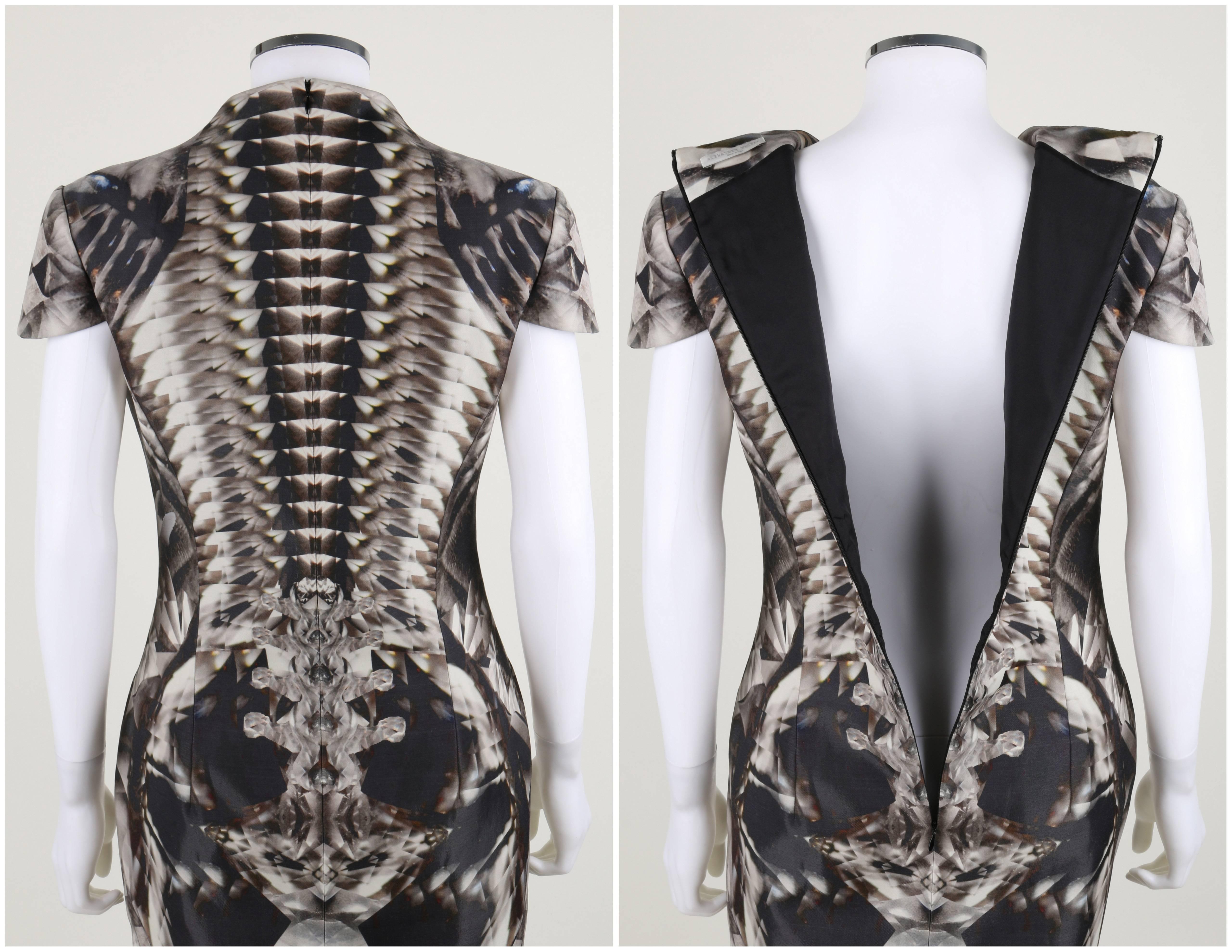 Women's ALEXANDER McQUEEN S/S 2009 Iconic Skeleton Kaleidoscope Print Dress Size 44