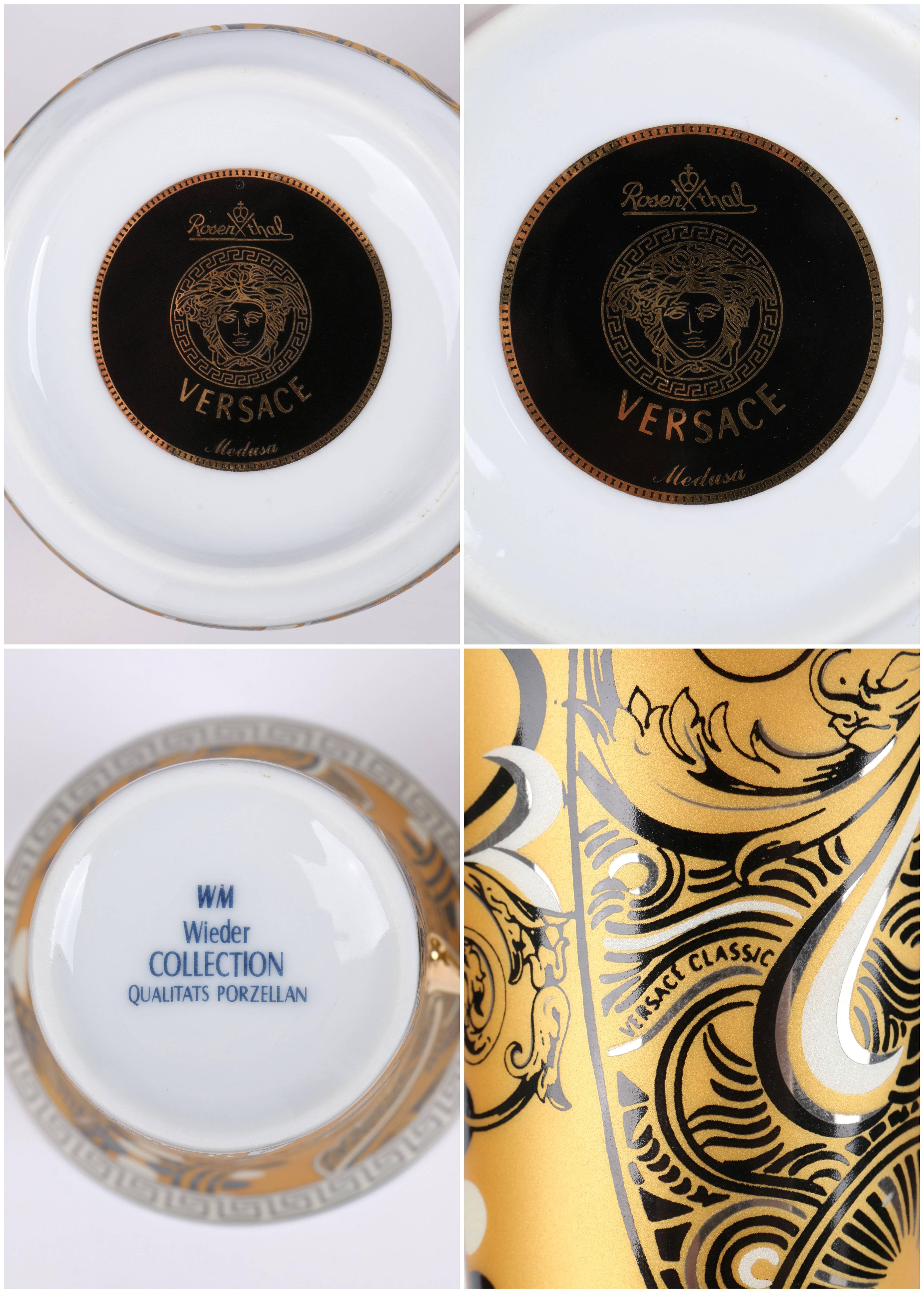 VERSACE ROSENTHAL Classic Gold Black Medusa Pattern Weider Collection Tea Set 1