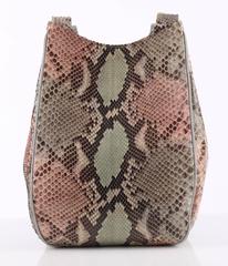 1970's HALSTON Multi-Color Pastel Python Snakeskin Handbag Shoes Pumps 6 1/2 Set