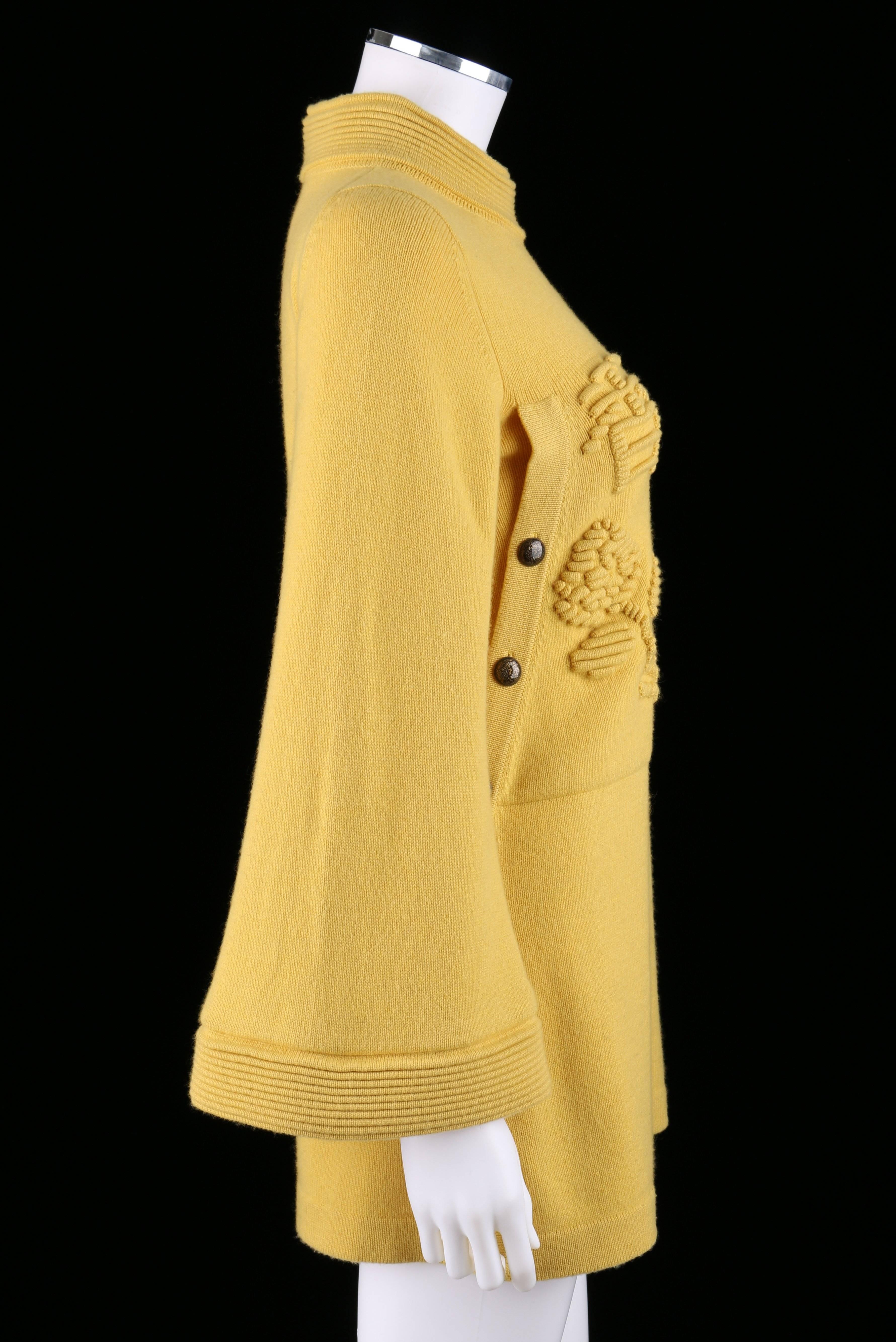 Chanel goldenrod yellow cashmere tunic sweater / mini tunic dress from the Pre-Fall 2010 