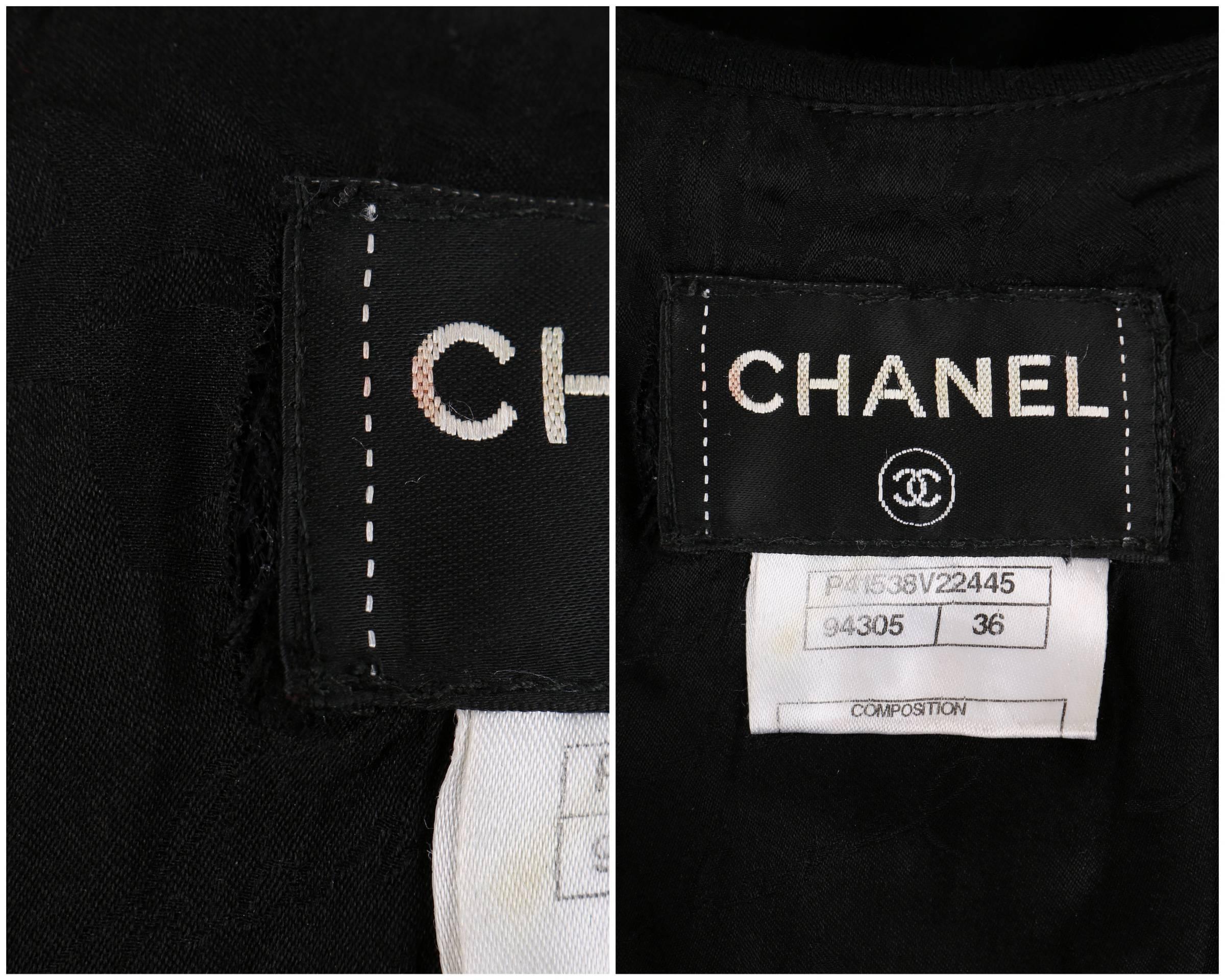 CHANEL PARIS-BYZANCE 11A Black Wool Short Sleeve Gripoix Button Dress Sz 36 For Sale 4