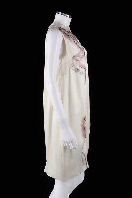 white silk shift dress