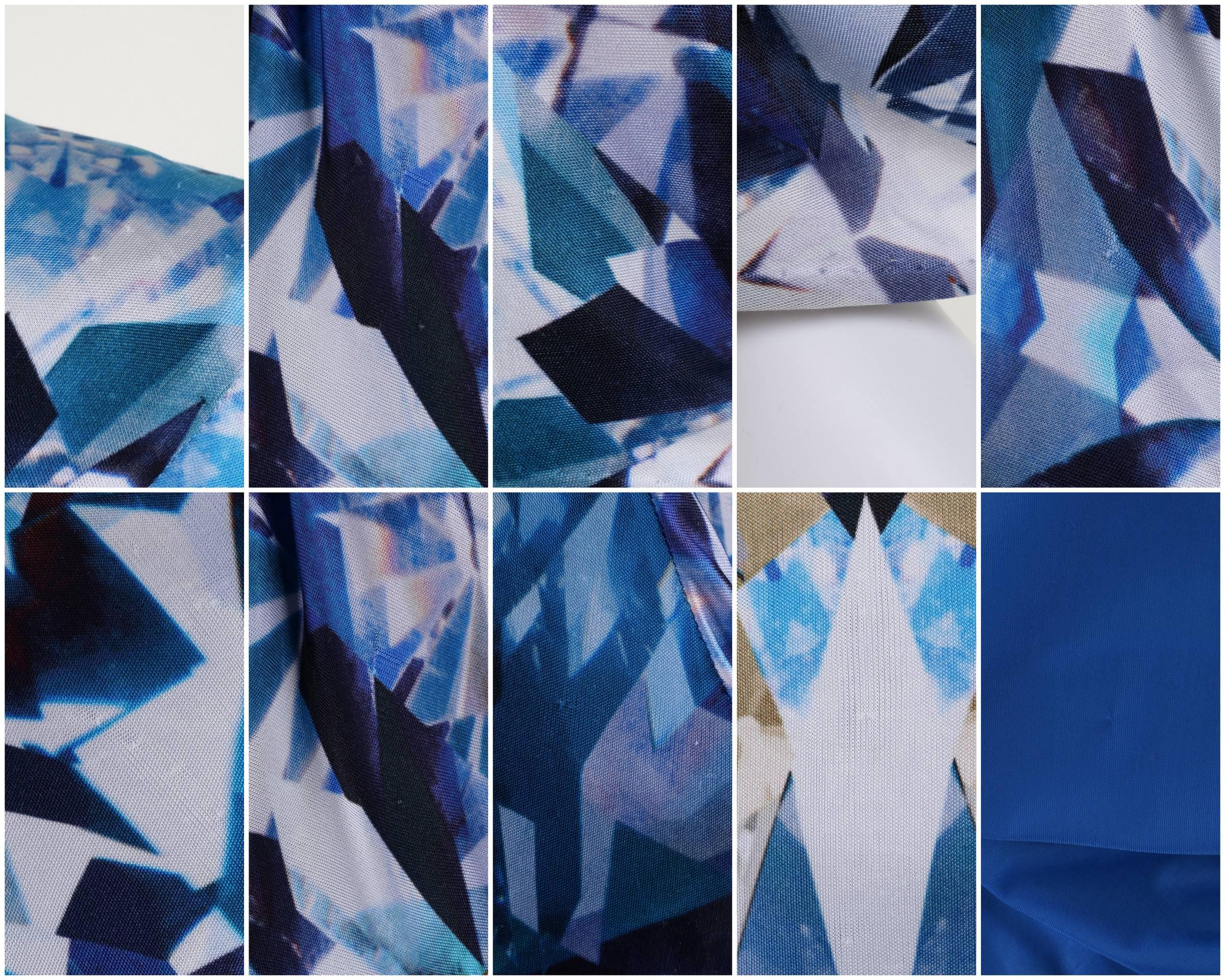 ALEXANDER McQUEEN S/S 2009 Iconic Blue Crystal Kaleidoscope Print Dress 38 3