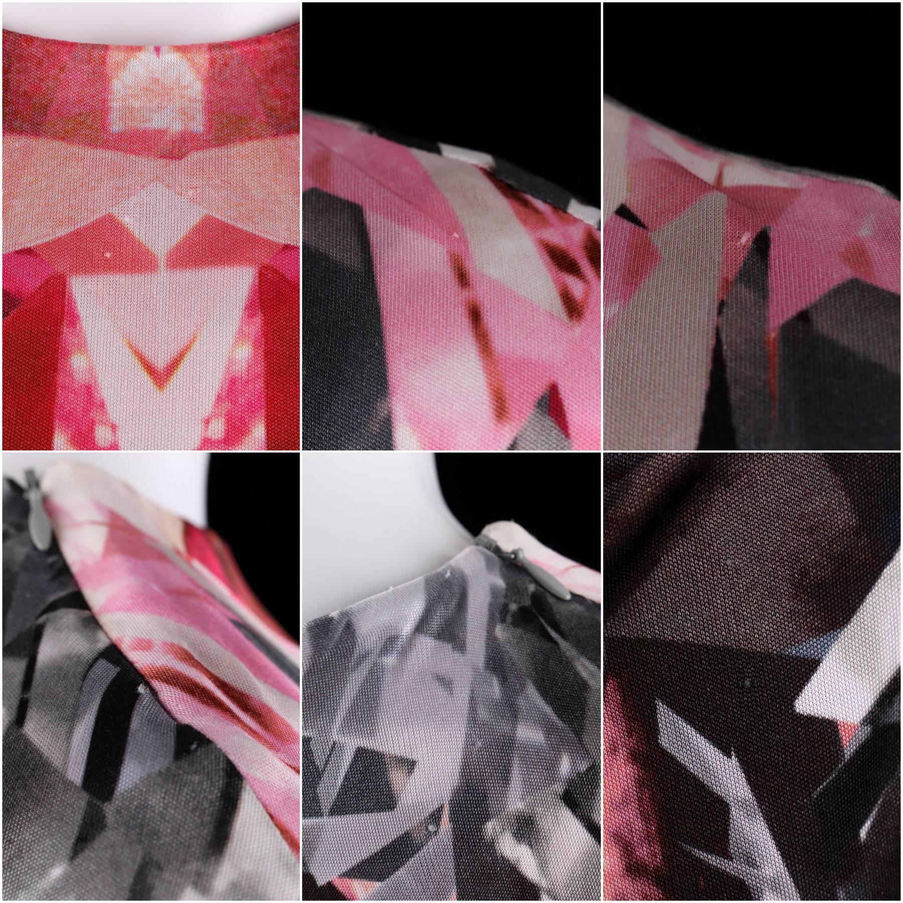 ALEXANDER McQUEEN  S/S 2009 Iconic Crystal Kaleidoscope Print Dress Size 42 4