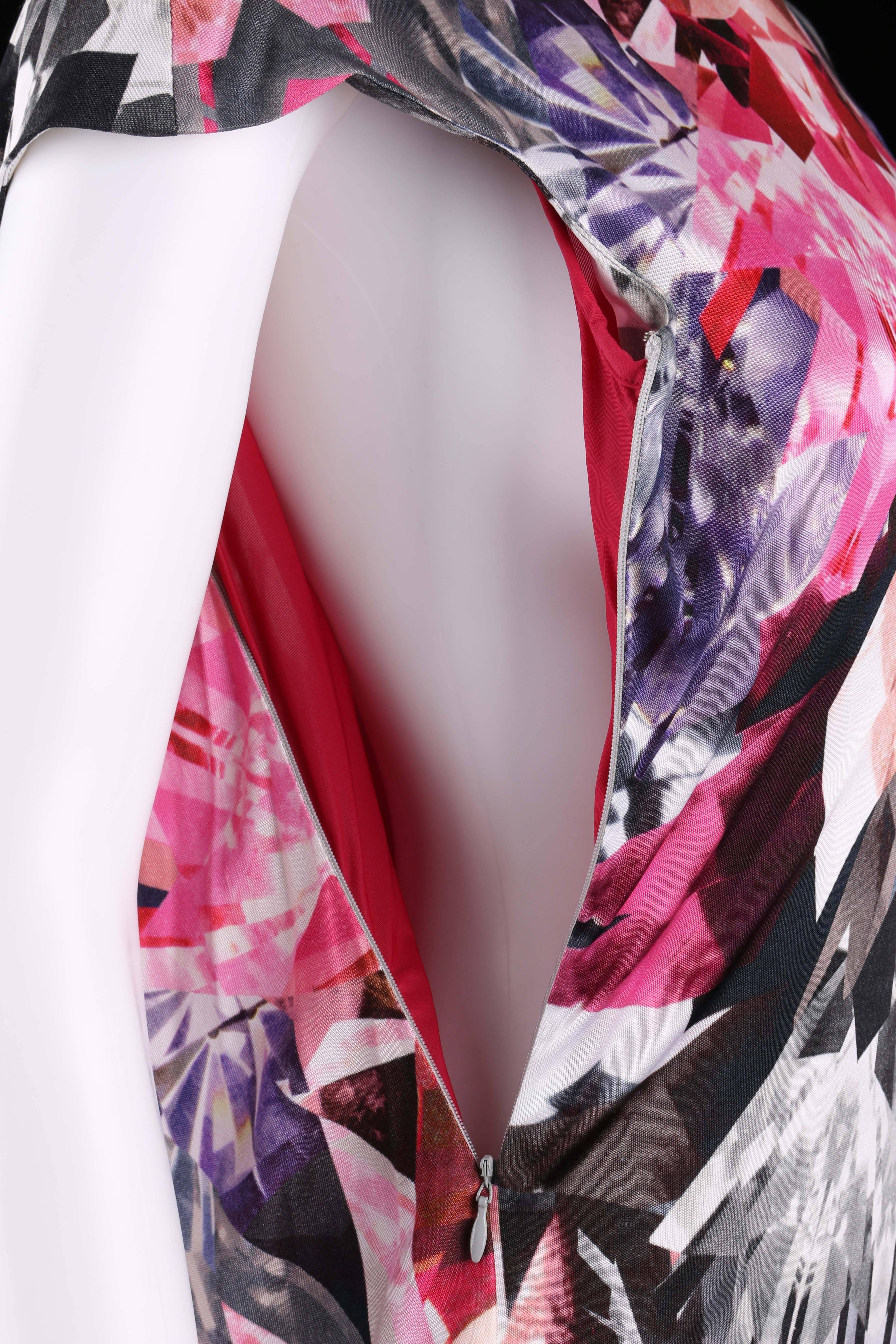 ALEXANDER McQUEEN  S/S 2009 Iconic Crystal Kaleidoscope Print Dress Size 42 3