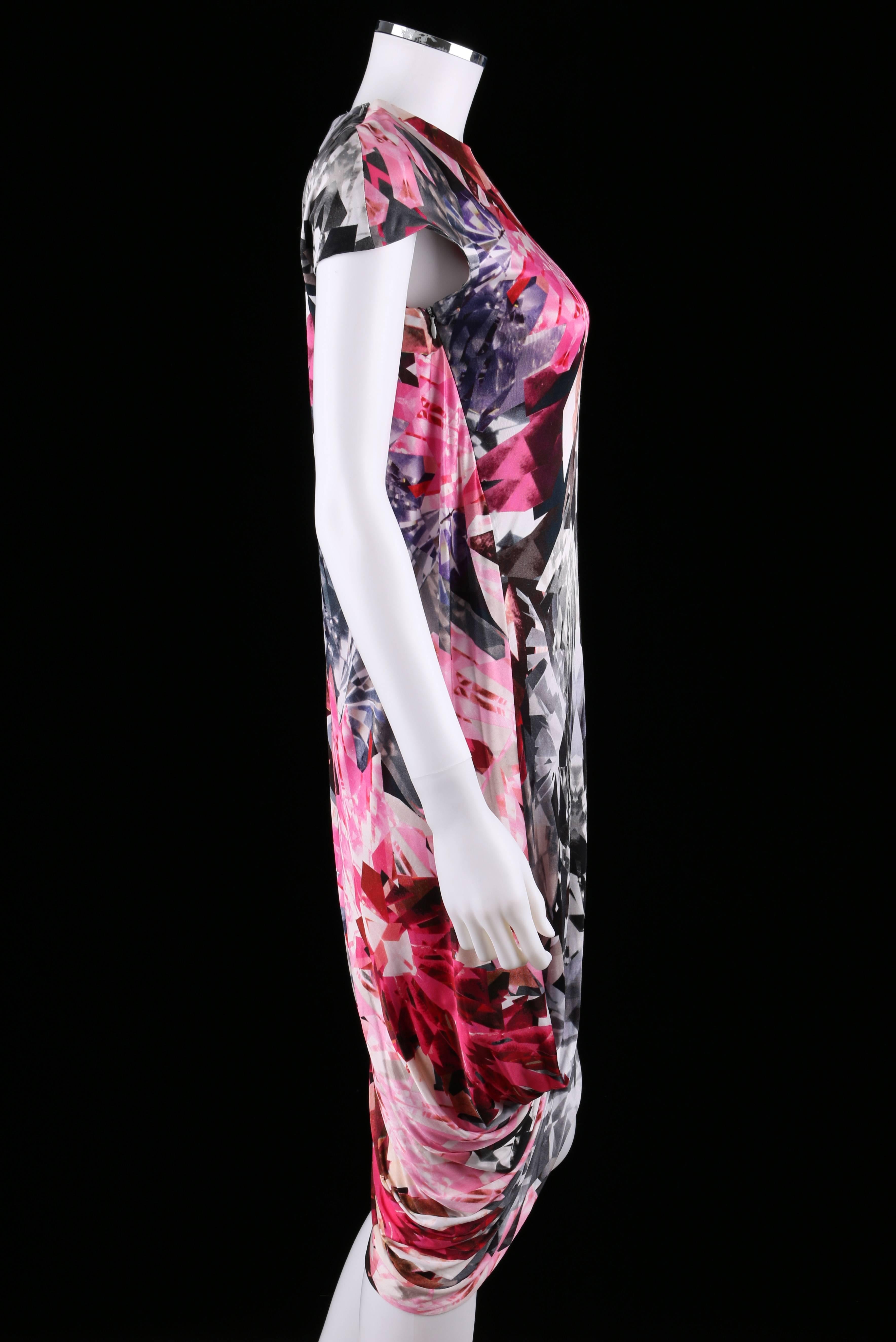 Gray ALEXANDER McQUEEN  S/S 2009 Iconic Crystal Kaleidoscope Print Dress Size 42
