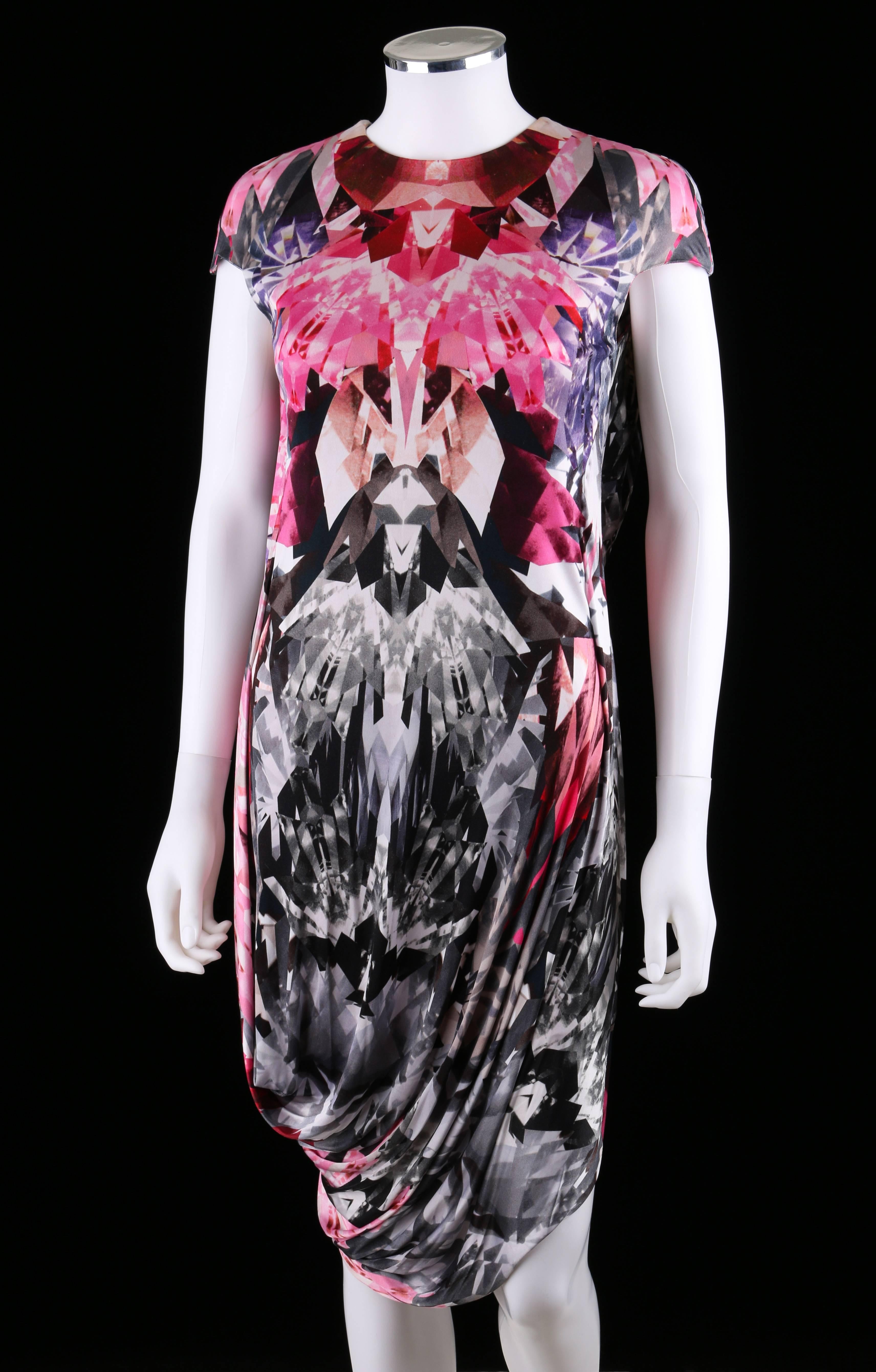 Women's ALEXANDER McQUEEN  S/S 2009 Iconic Crystal Kaleidoscope Print Dress Size 42