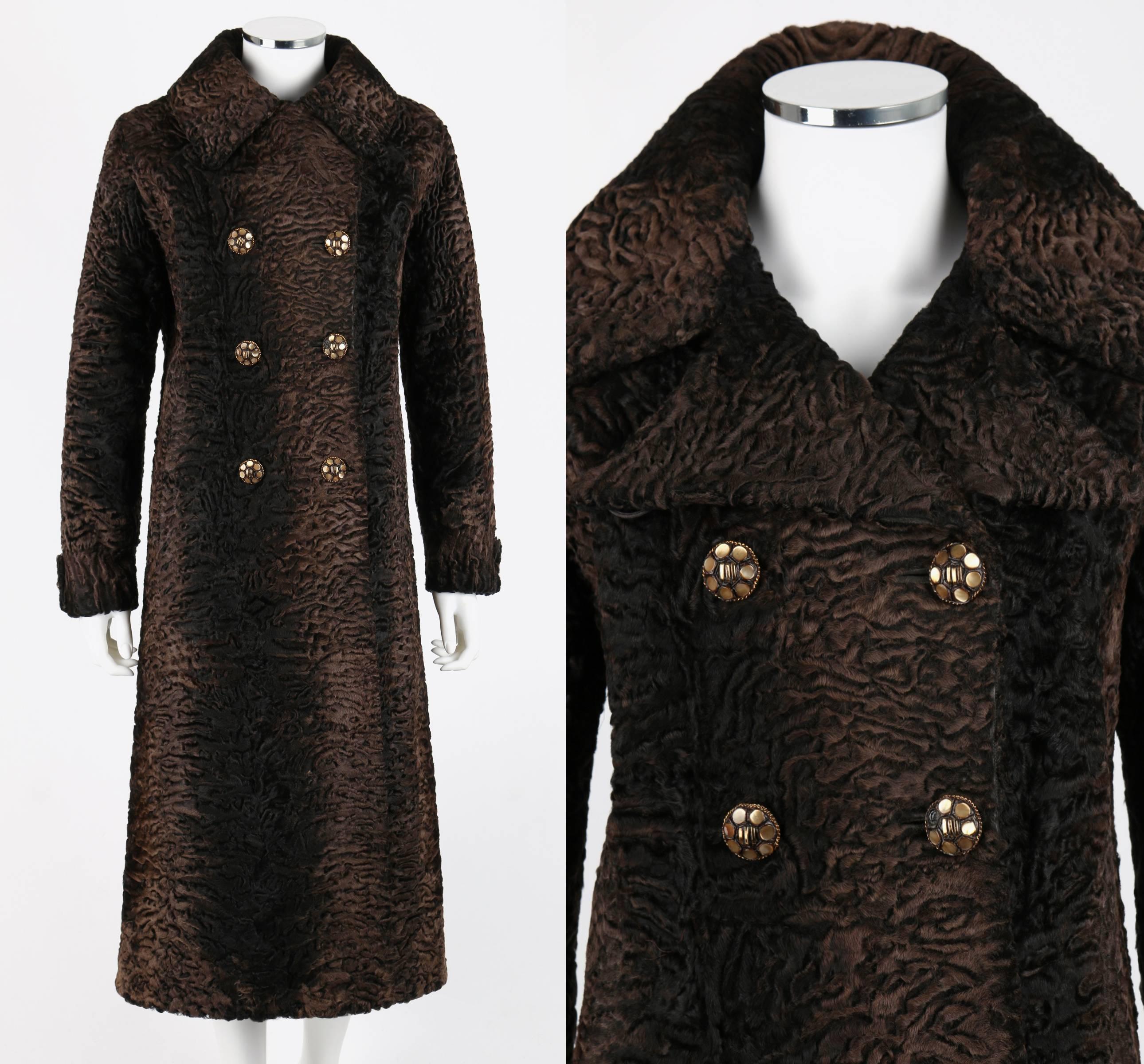 HISTORICAL: Vintage Reckmeyer's Milwaukee genuine Persian lamb fur coat custom made for Mrs. Edmund Fitzgerald, wife of the famed ship's namesake, in 1974 just one year before the sinking of the ship. Label located on inside of coat dates to May
