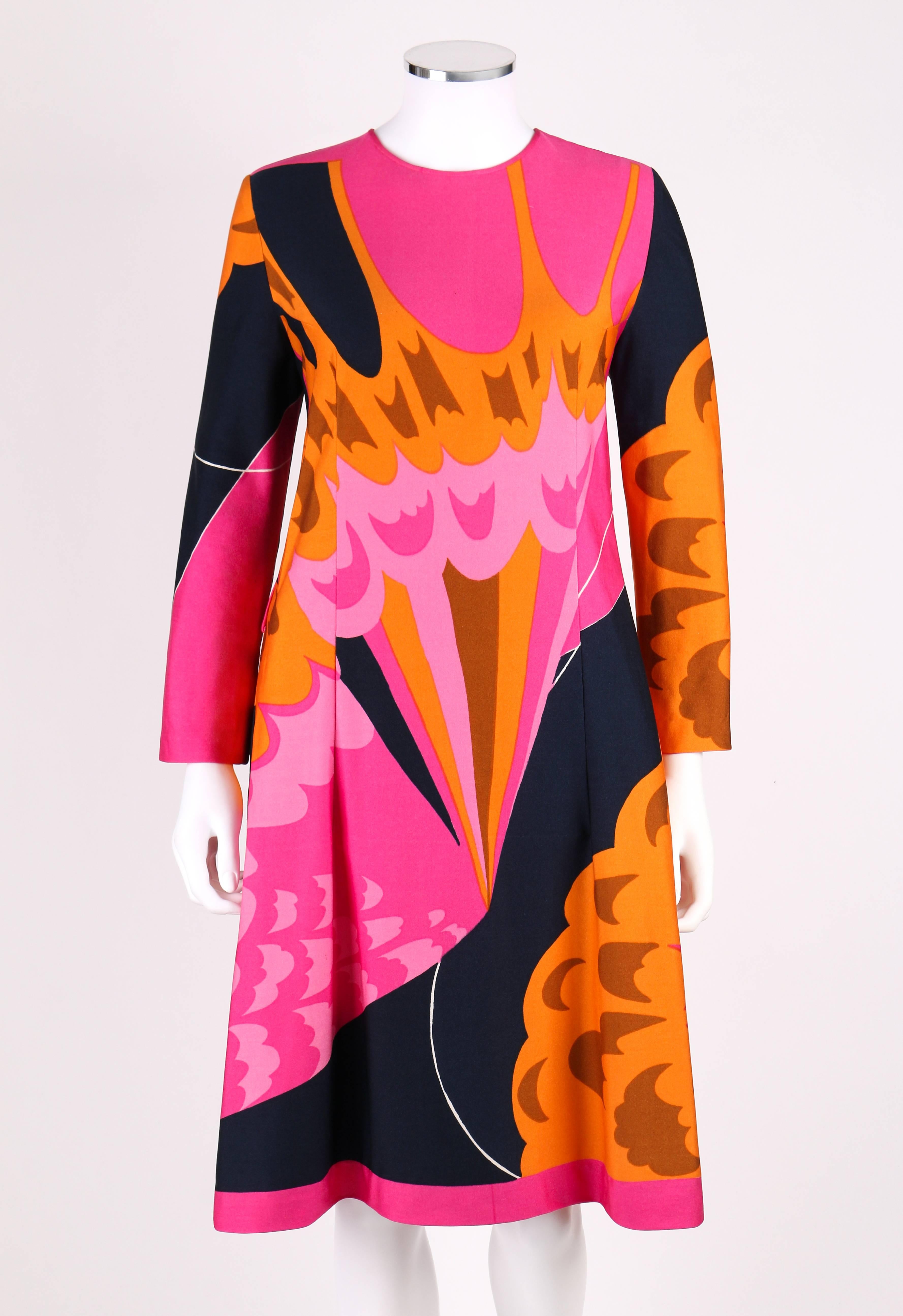 pink and orange long sleeve dress
