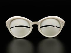 ANDRE COURREGES S/S 1965 Iconic "Lunettes Eskimo" Ivory Plastic Slit Sunglasses