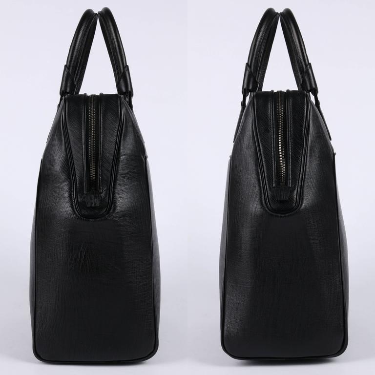 BALENCIAGA PARIS Black Structured Large Padded Laptop Bowler Briefcase