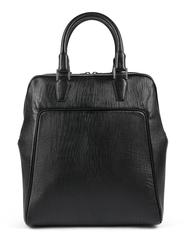 BALENCIAGA PARIS Black Structured Large Padded Laptop Bowler Briefcase Handbag