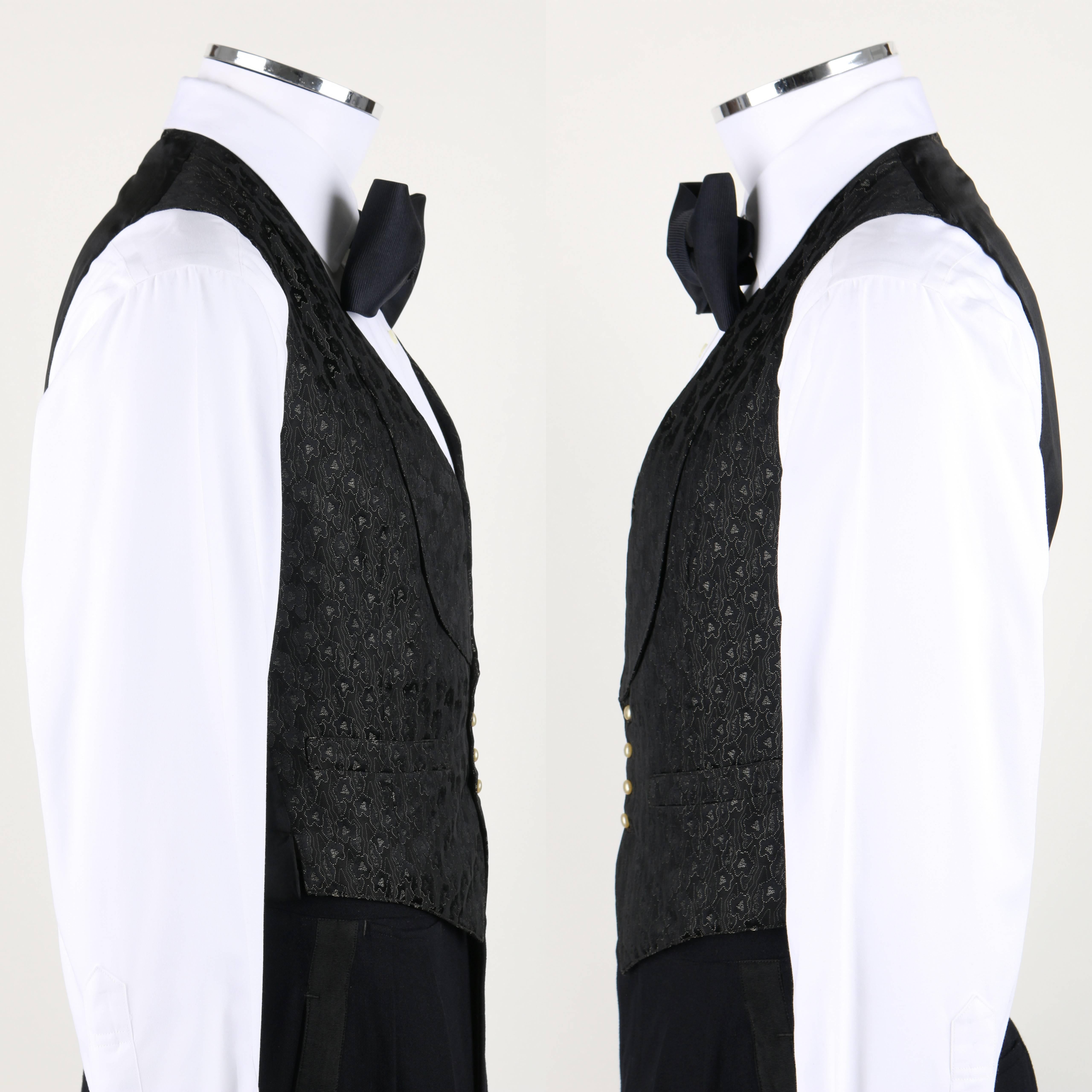 Black MORITZ & WINTER c.1932 3 Piece Formal Tailcoat Wool Silk Evening Suit Tuxedo