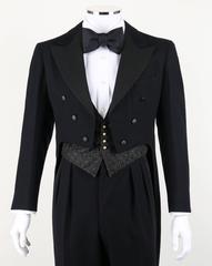 MORITZ & WINTER c.1932 3 Piece Formal Tailcoat Wool Silk Evening Suit Tuxedo