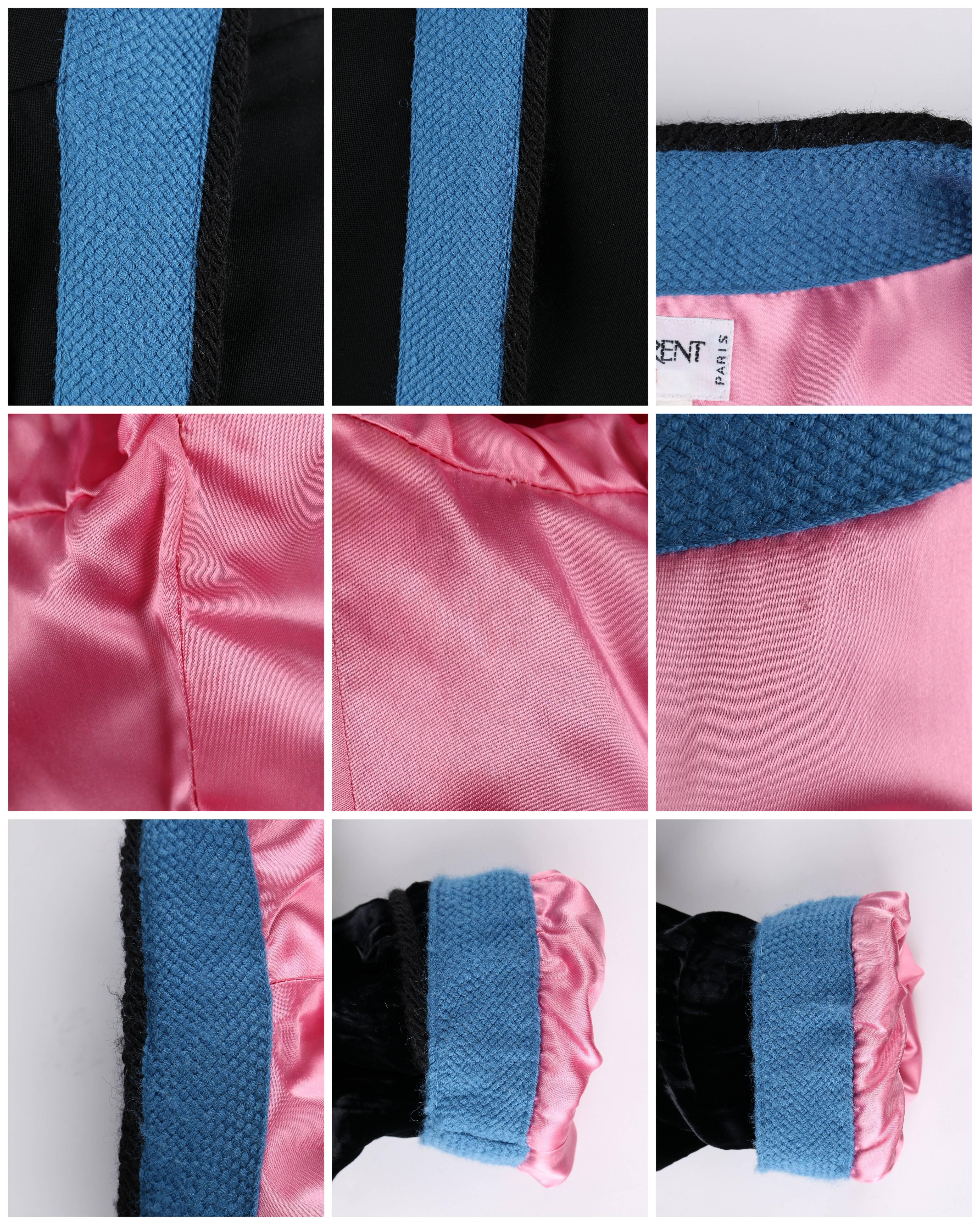 YVES SAINT LAURENT S/S 1990 YSL Black Toreador 2 Piece Velvet Skirt Blazer Suit 4