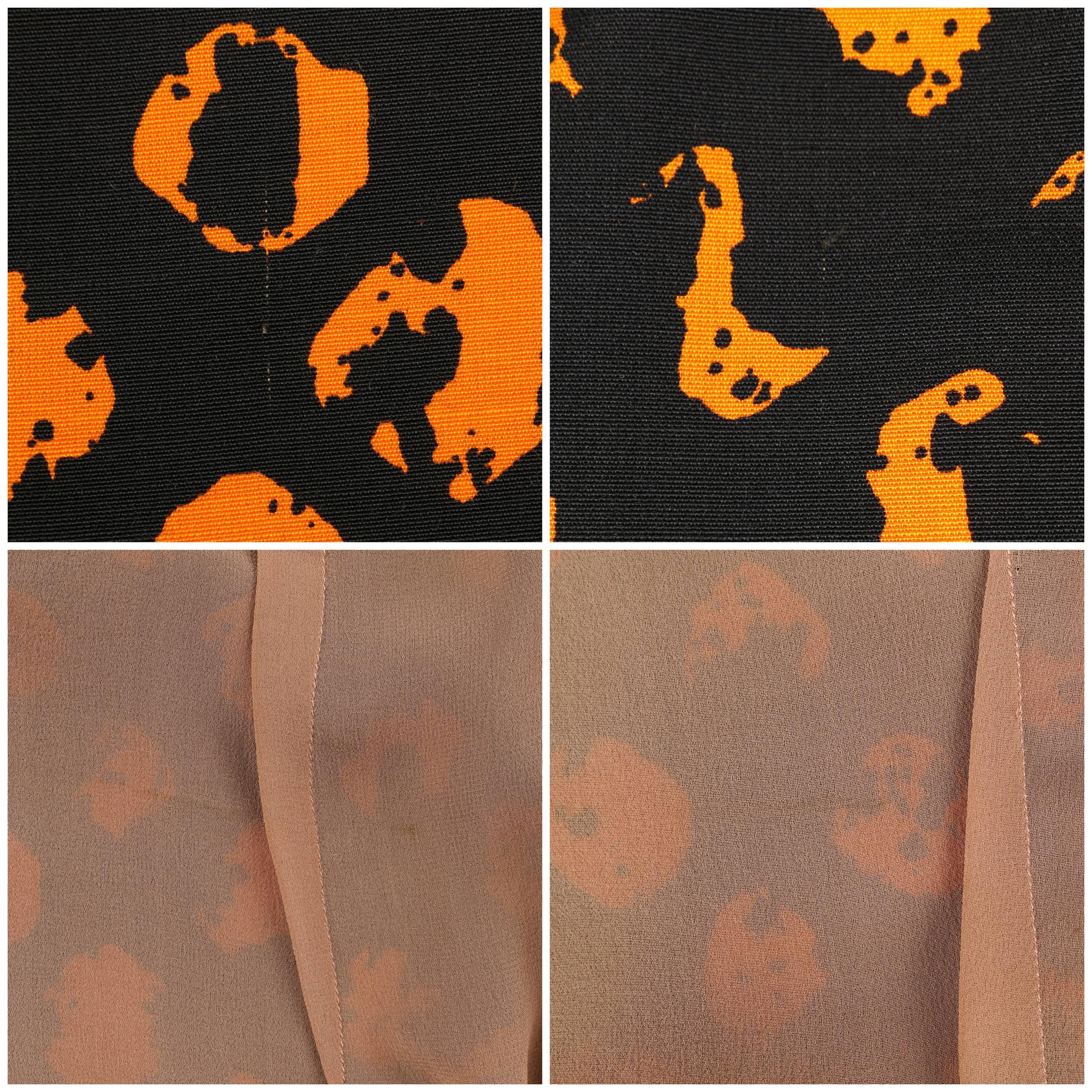 CHRISTIAN DIOR A/W 1972 Marc Bohan 2 Pc Black Orange Polkadot Blouse Skirt Set 5