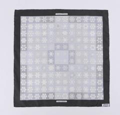 HERMES c.1981 Christiane Vauzelles "Feux de L'Hiver" Winter Snowflake Silk Scarf