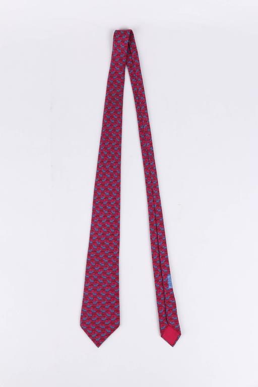 HERMES Raspberry Blue Zebra Tree African Print 5 Fold Silk Necktie Tie 7110 OA at 1stDibs ...