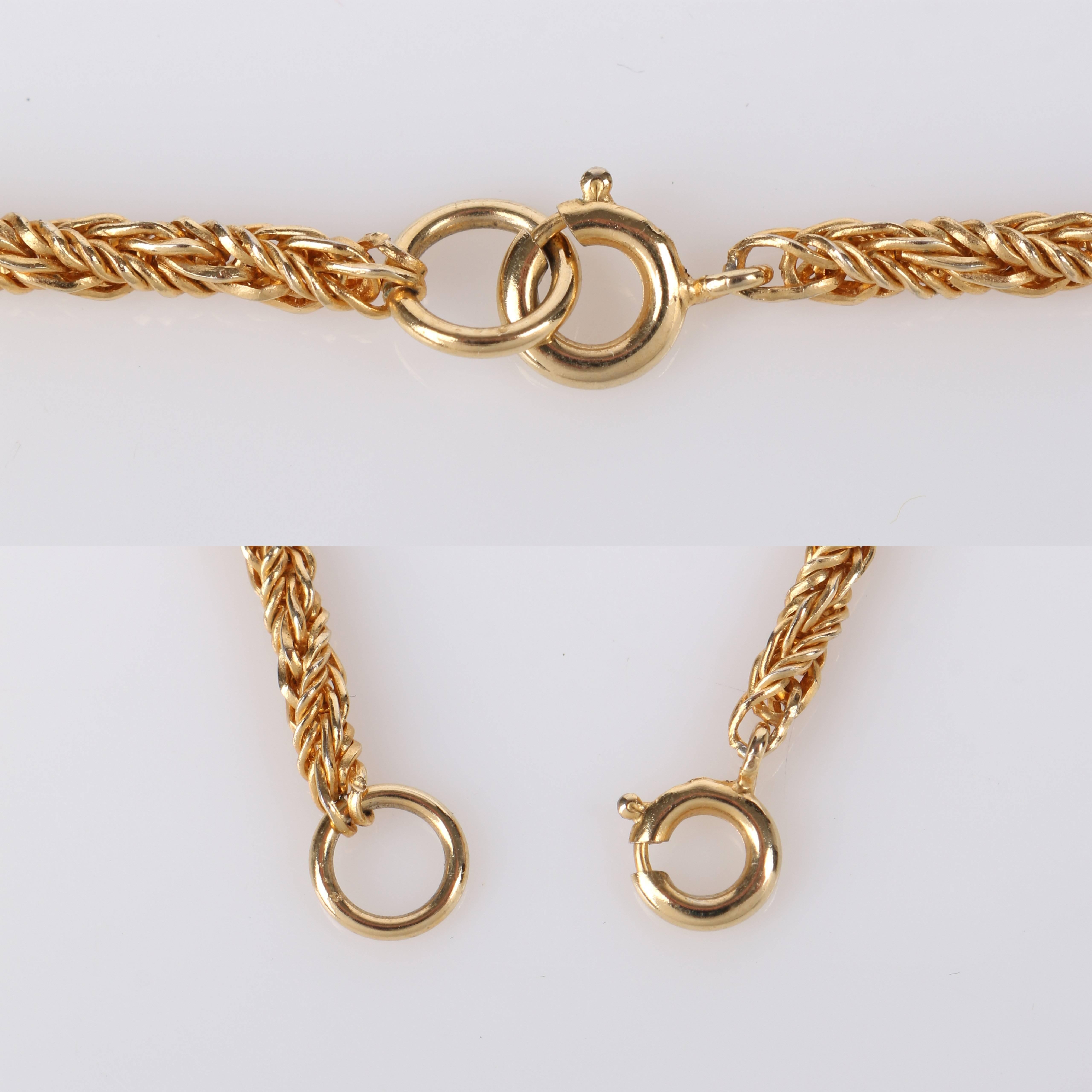HOBE c.1960's Gold Diamant Kristall Quasten Anhänger Seil Kette Halskette Signiert im Angebot 5