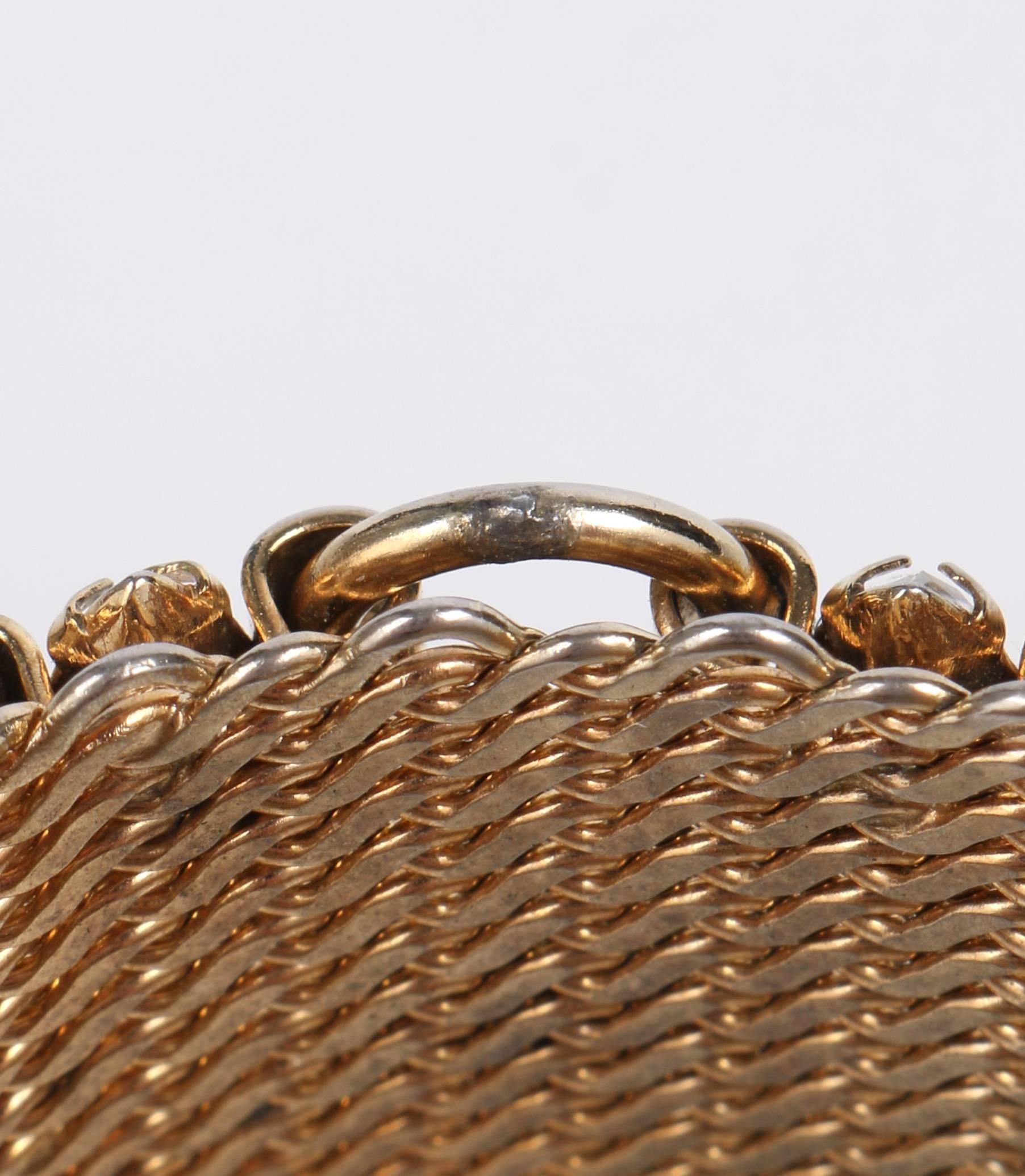 HATTIE CARNEGIE c.1960's Gold Marquise Crystal Rhinestone Wide Cuff Bracelet 3