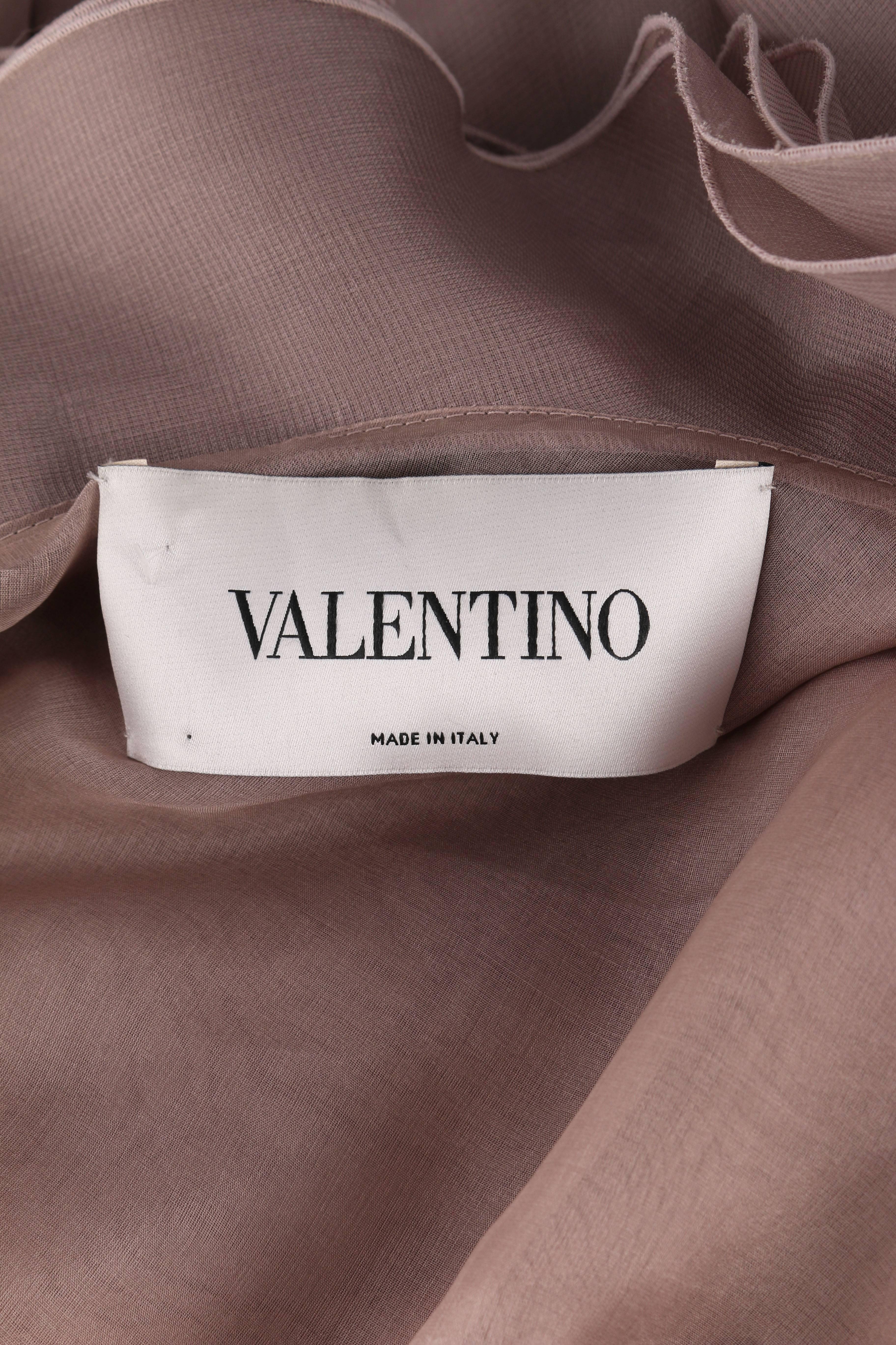 VALENTINO Spring 2010 Pale Mauve Pink Purple One Shoulder Ruffle Mini Dress 2