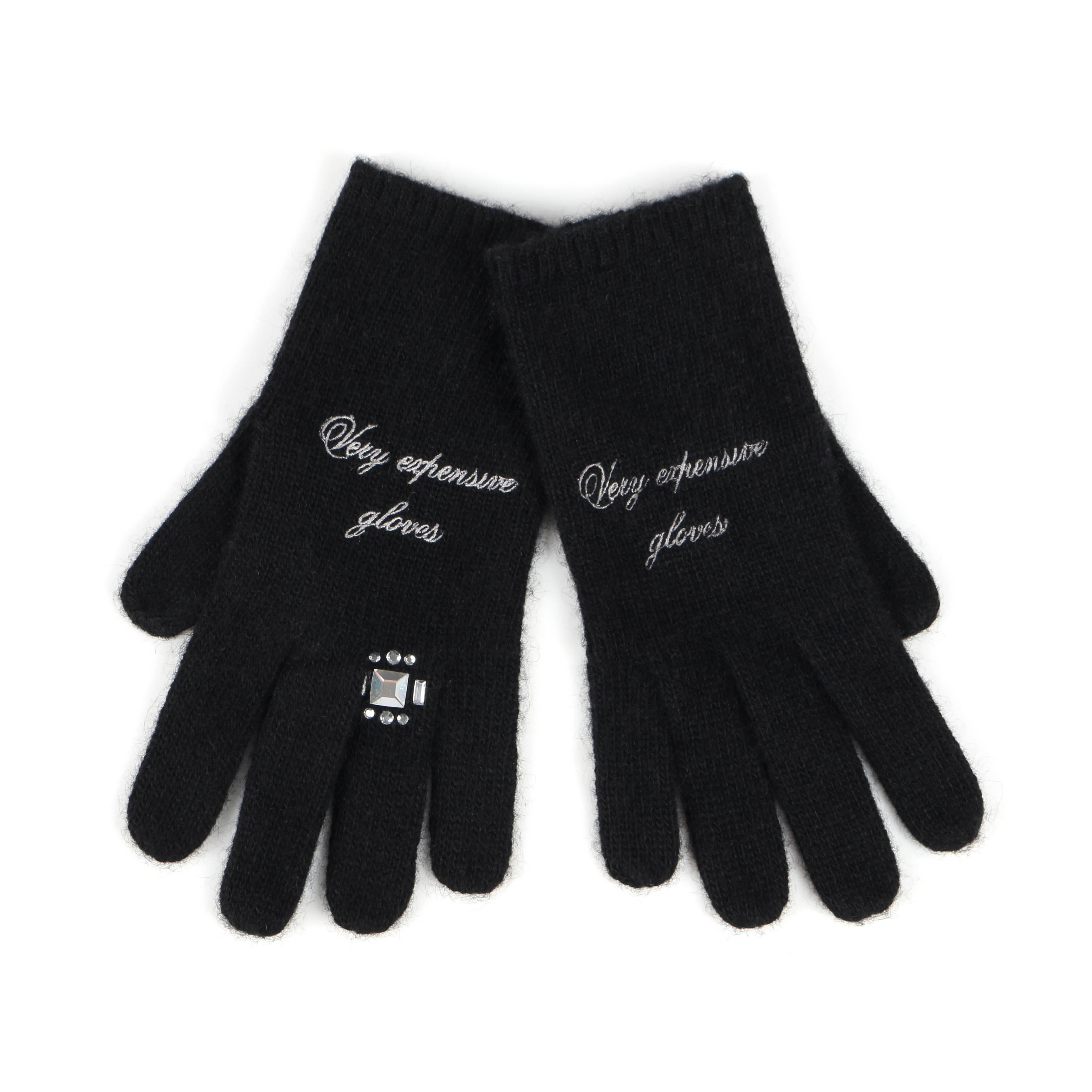 MOSCHINO "Very expensive gloves" Black Rhinestone 100% Cashmere Gloves For  Sale at 1stDibs | moschino gloves, black cashmere gloves