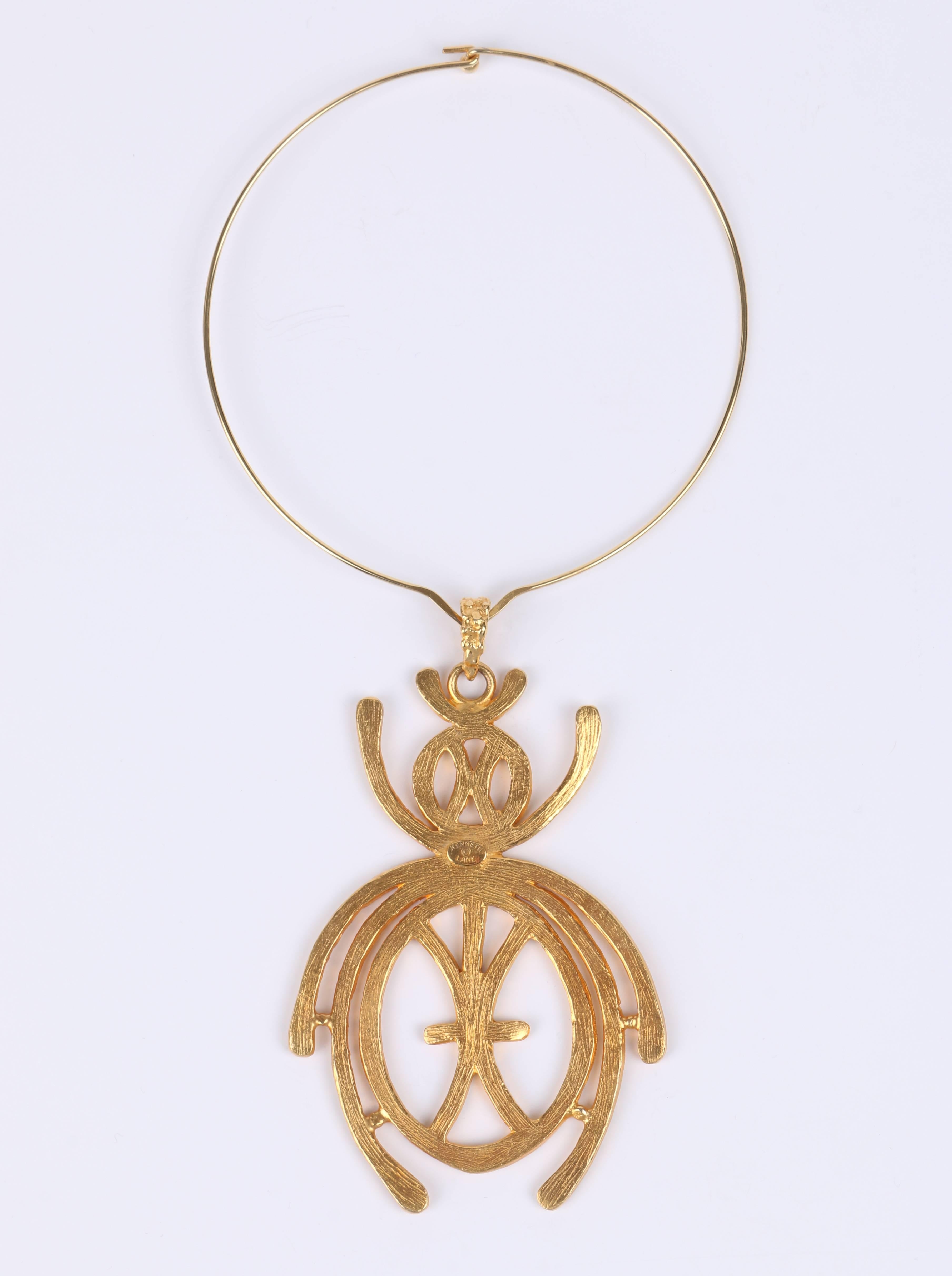 scarab necklace gold
