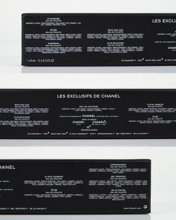 LES EXCLUSIFS DE CHANEL Jacques Polge Coffret Box Set 11 Mini Bottles  Fragrance