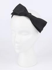 CHANEL Fall 2006 Black Large Classic Bow Satin Silk Headband Headpiece