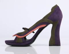 PRADA Fairy Collection S/S 2008 "Wave" Color-Block Suede Pumps Heels Shoes
